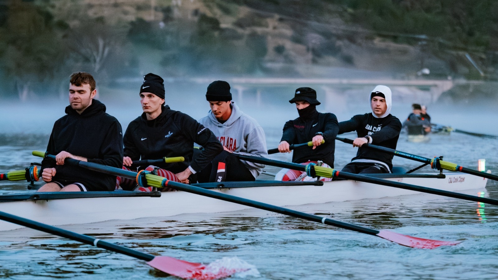 Santa Clara Men's Rowing Team in action.