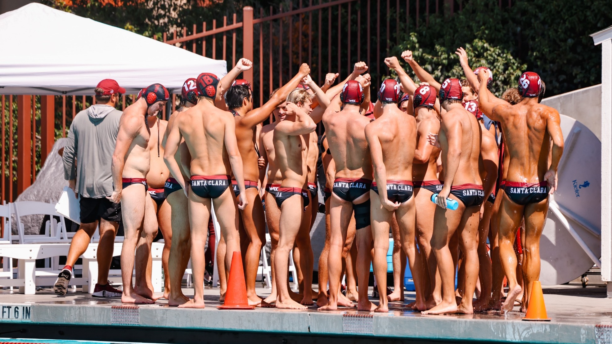 Santa Clara Men's Water Polo 2025 Group Huddle