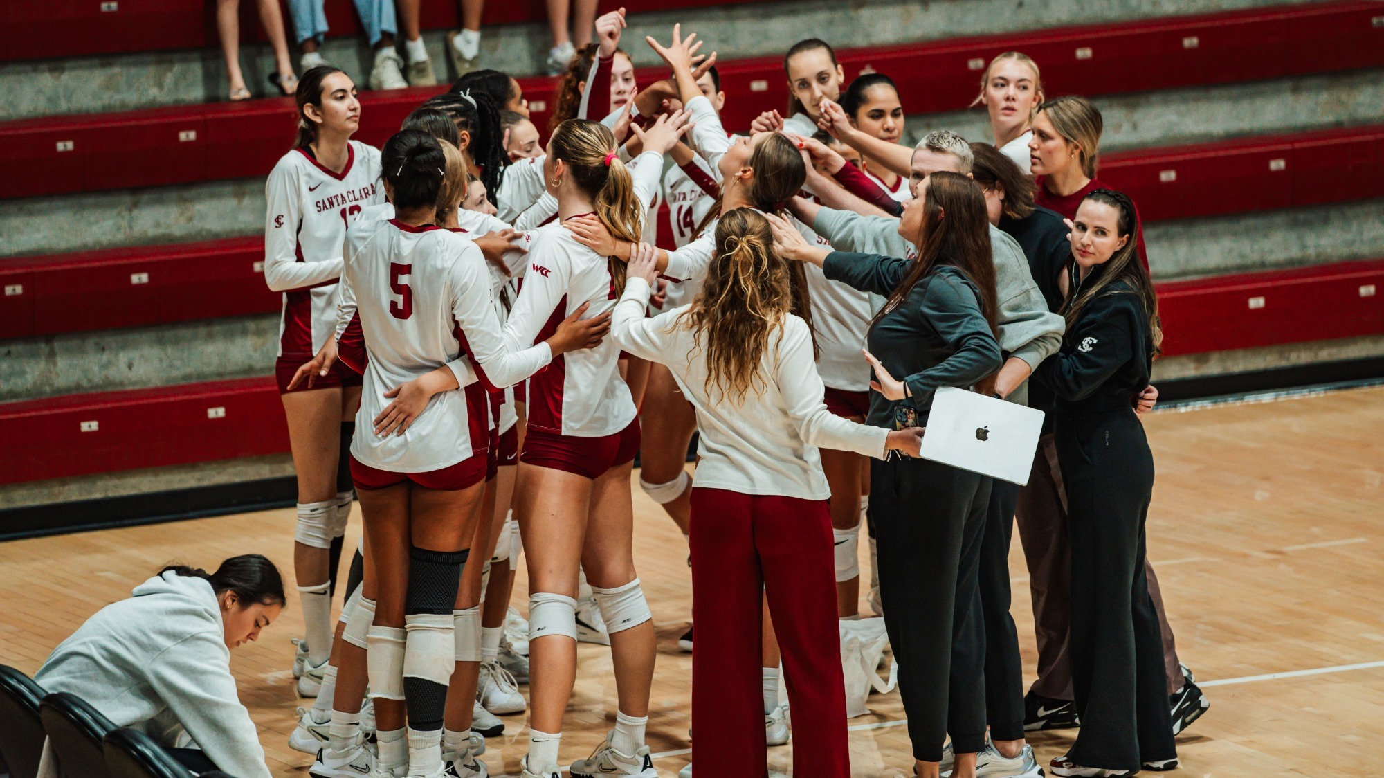 Volleyball Huddle vs LMU, 9-26-2026