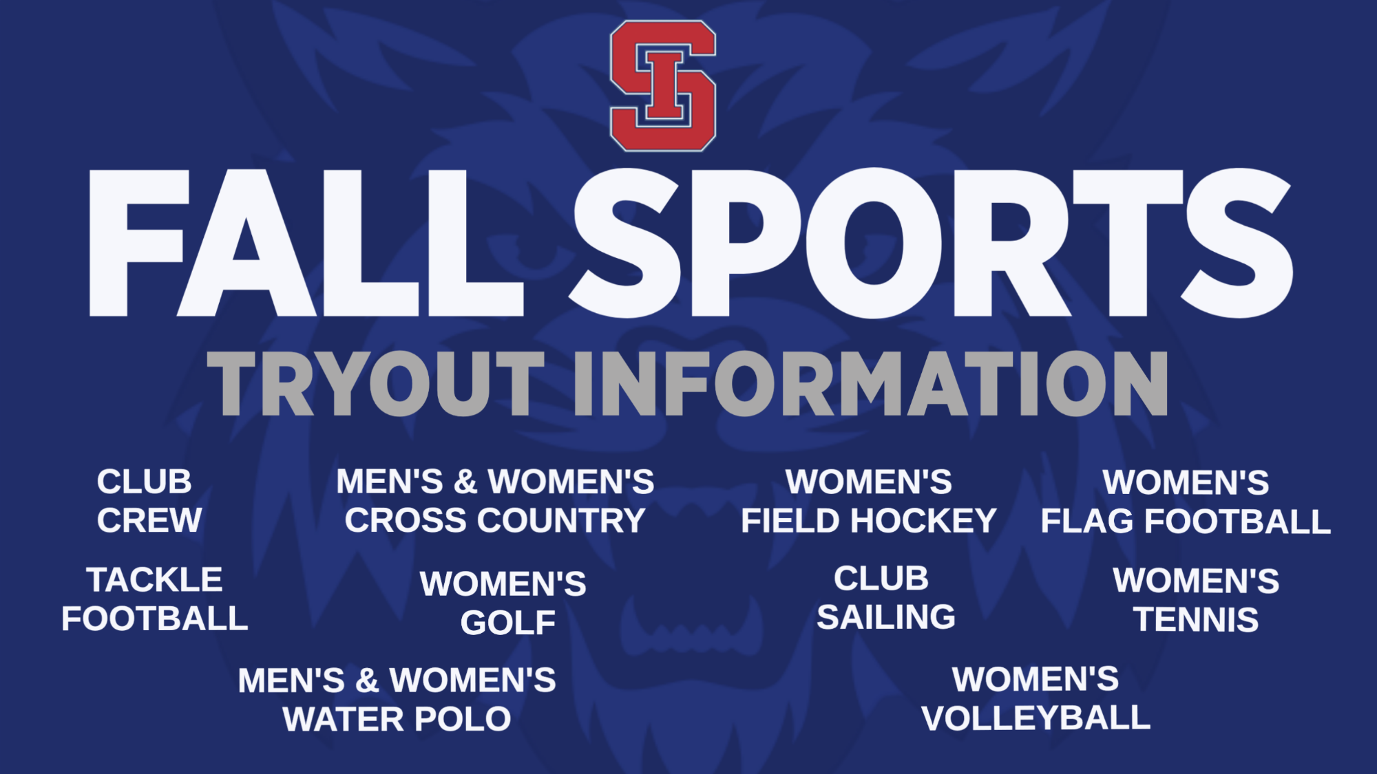 Fall Sport Tryout Info