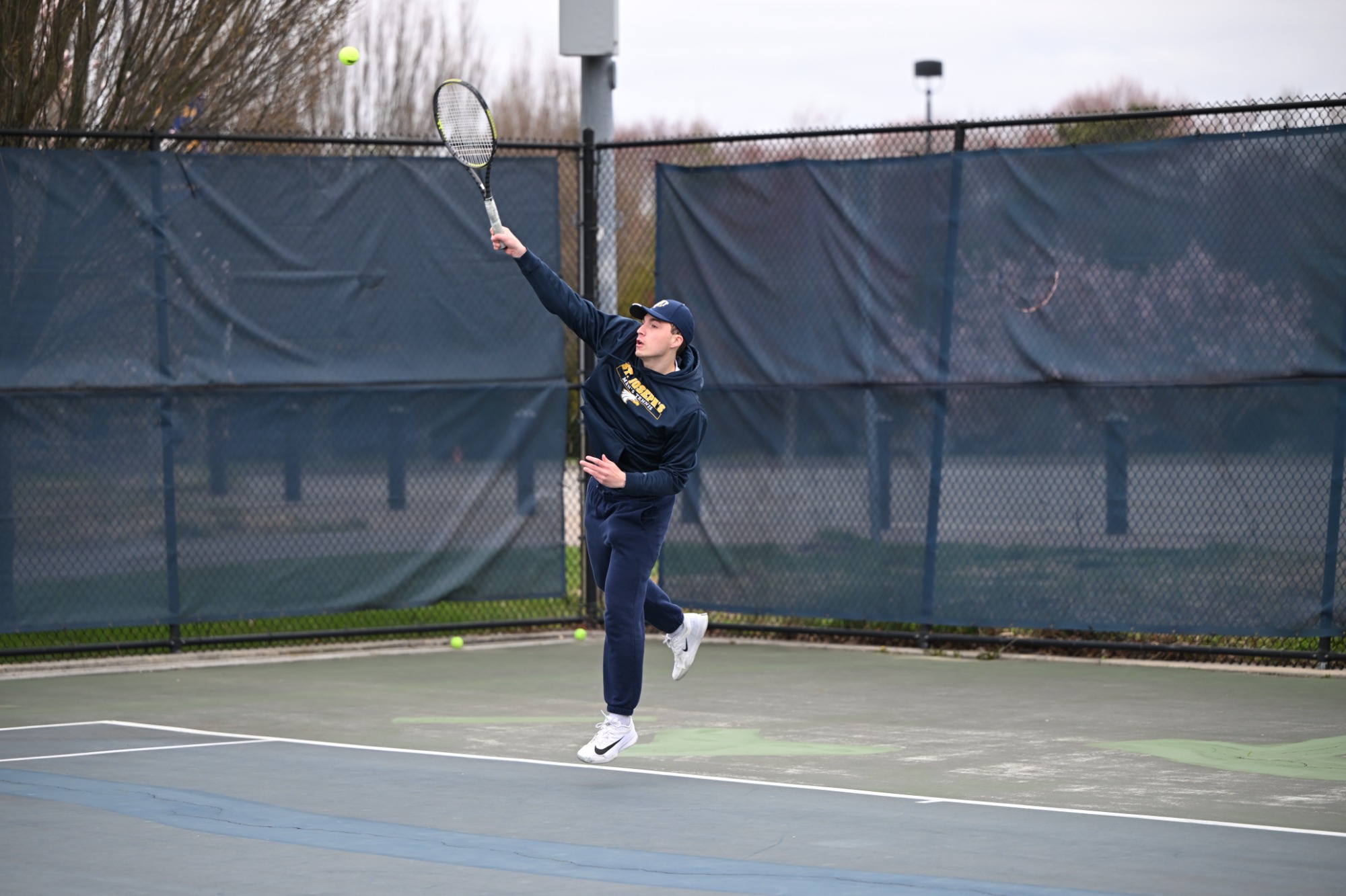 St. Joseph's vs Brooklyn College in Tennis held at the Danzi Athletic Tennis Center on the campus of St. Joseph's College (L.I.) on Friday, April 11, 2025.Photo by Alan J Schaefer