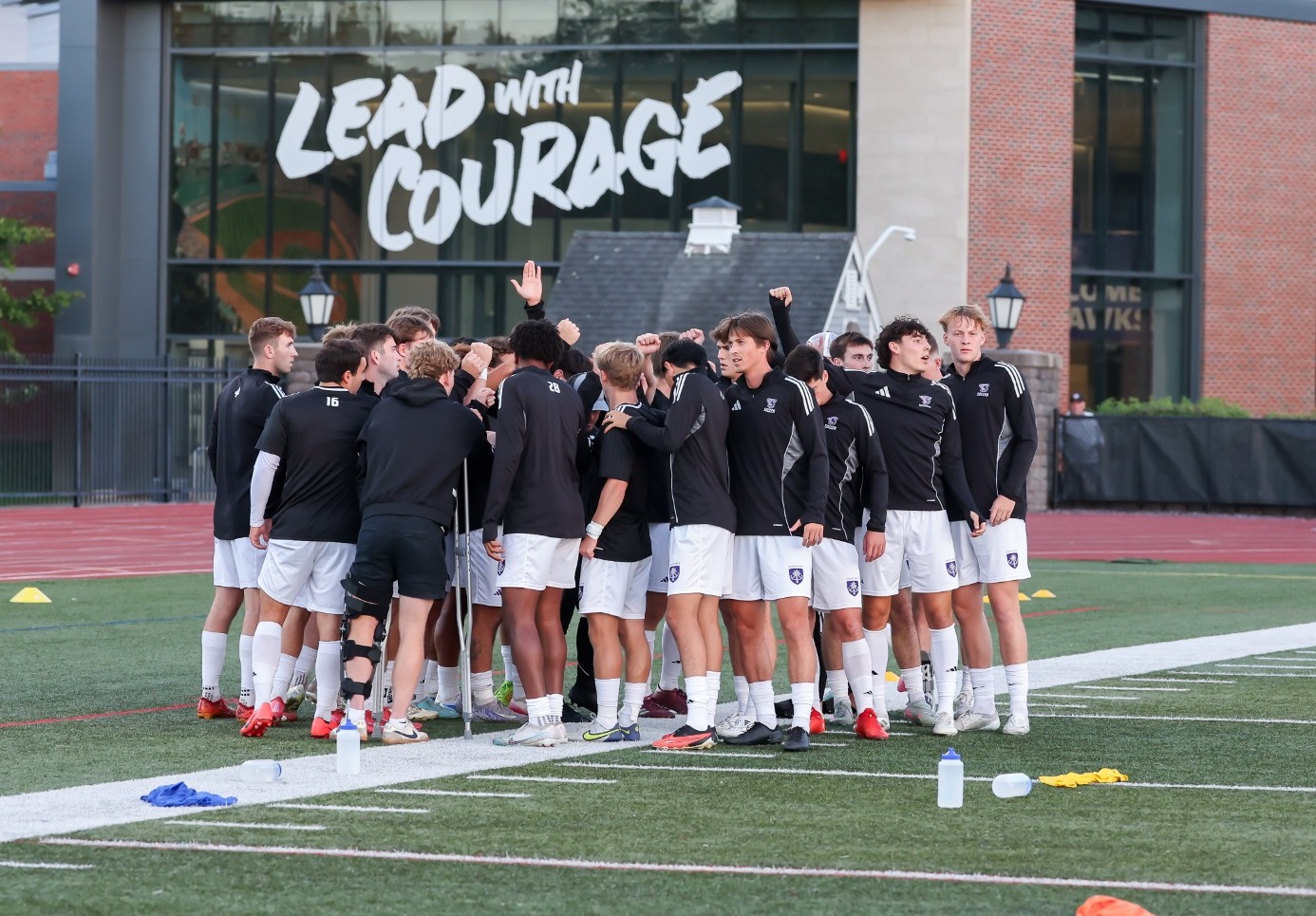Men's Soccer Team Huddle