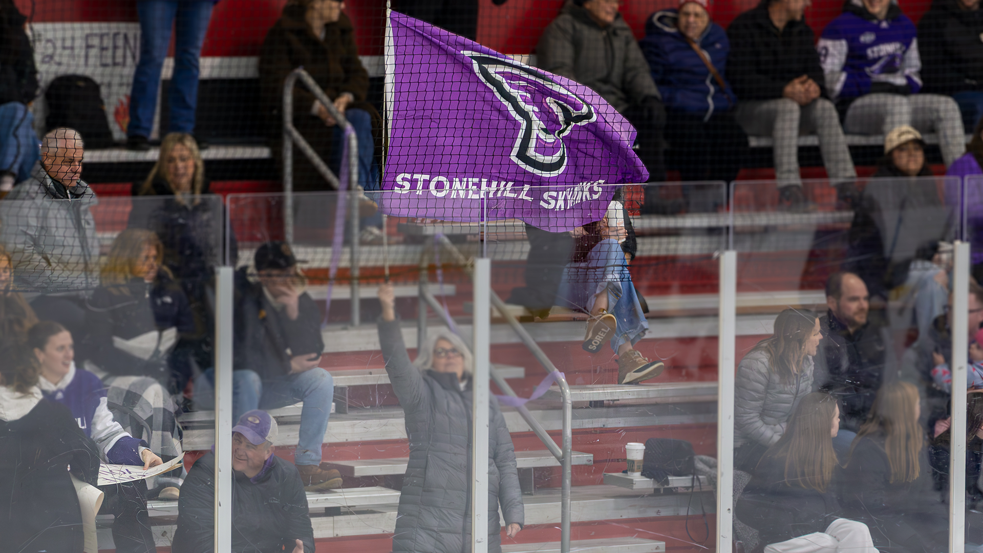 Hockey Fan Waving Flag