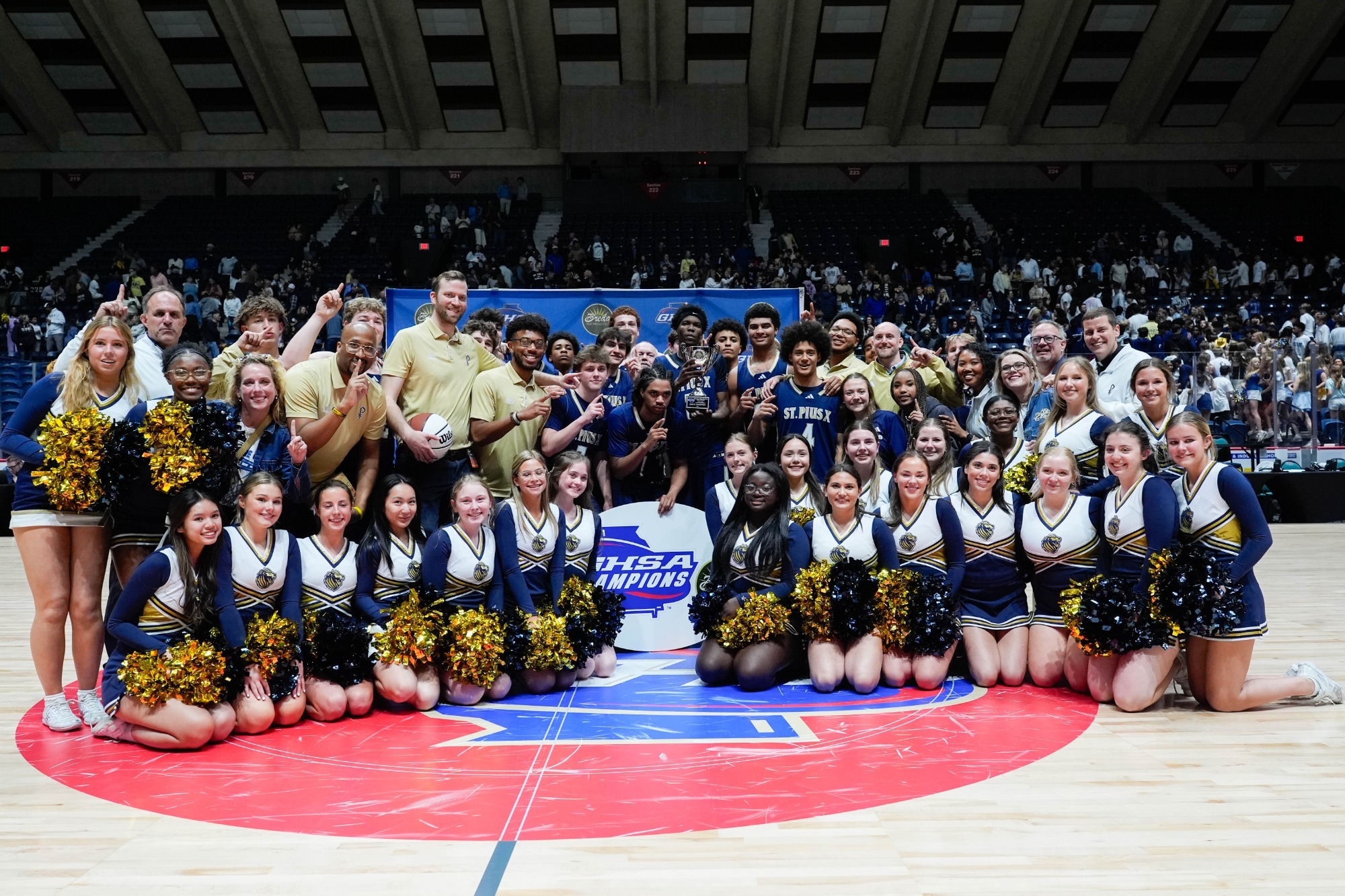 Everyone WINS Whole Staff Pose Basketball trophy