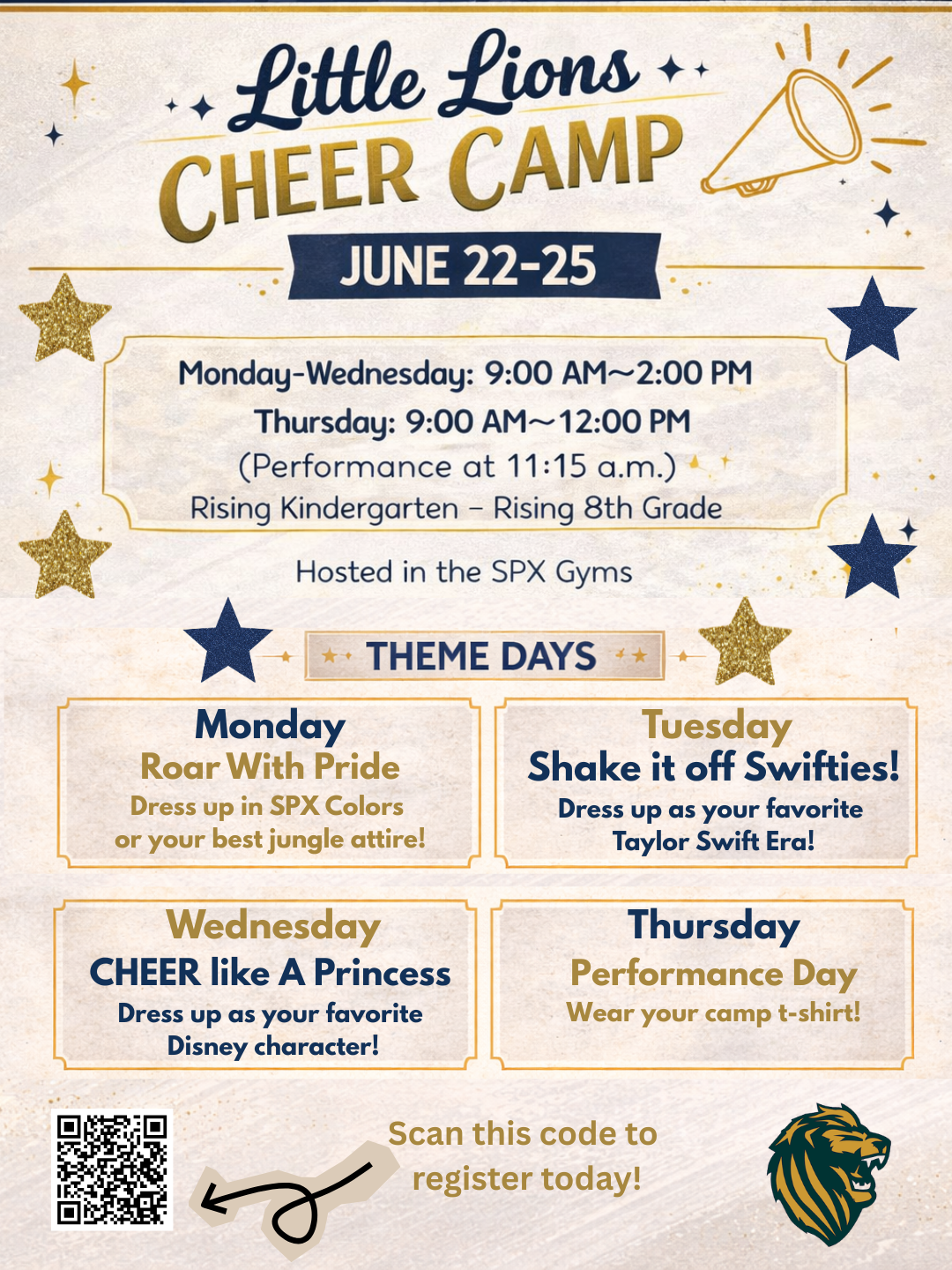 Little Lions Cheer Camp Graphic 2026