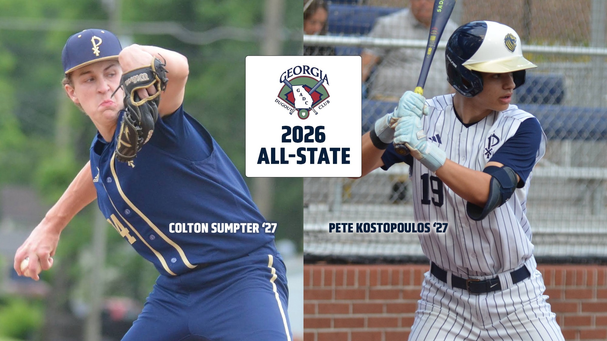 2026 Georgia Dugout Club All-State Colton Sumpter and Pete Kostopoulos