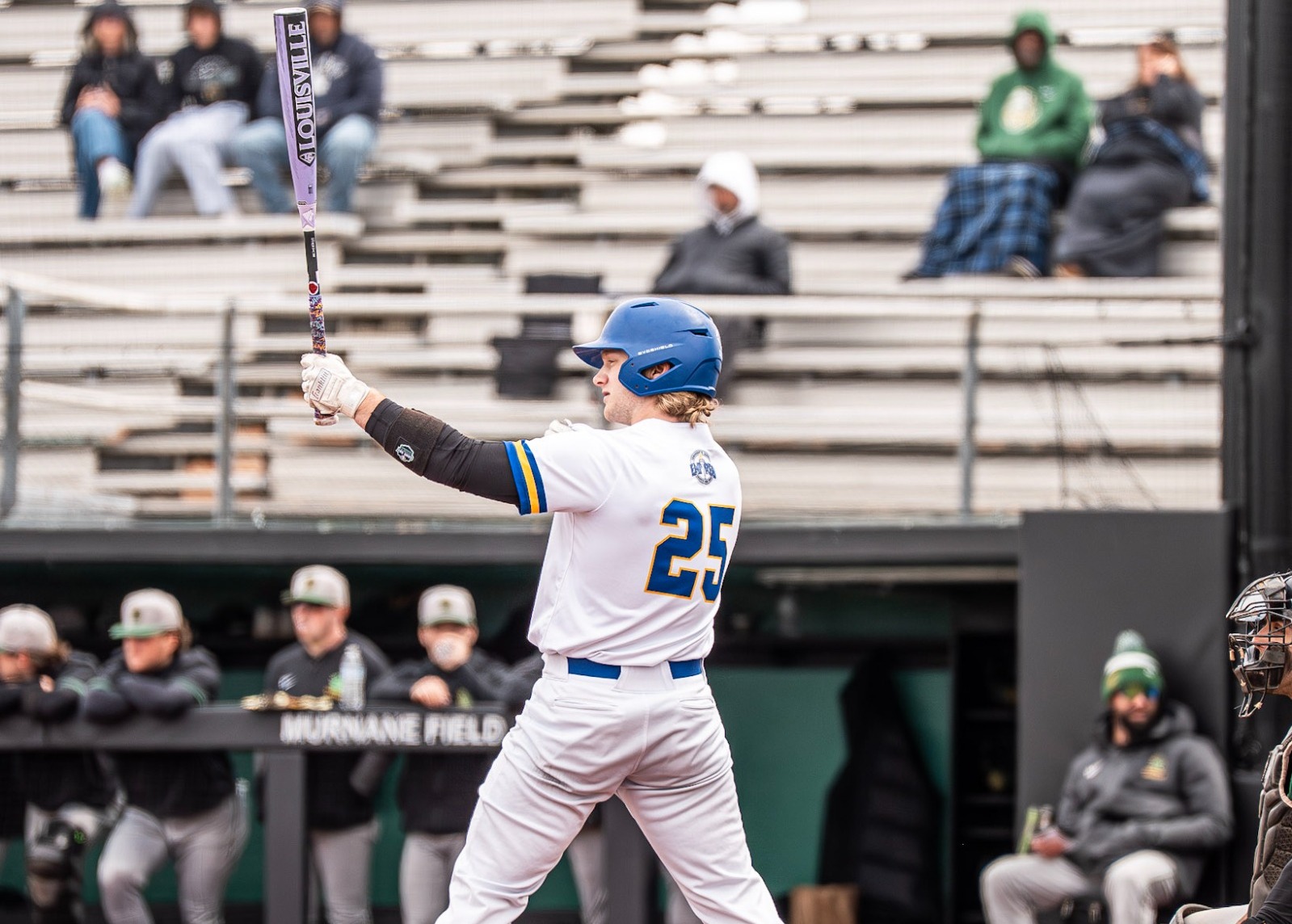 SUNY POLY baseball player prepares for at bat