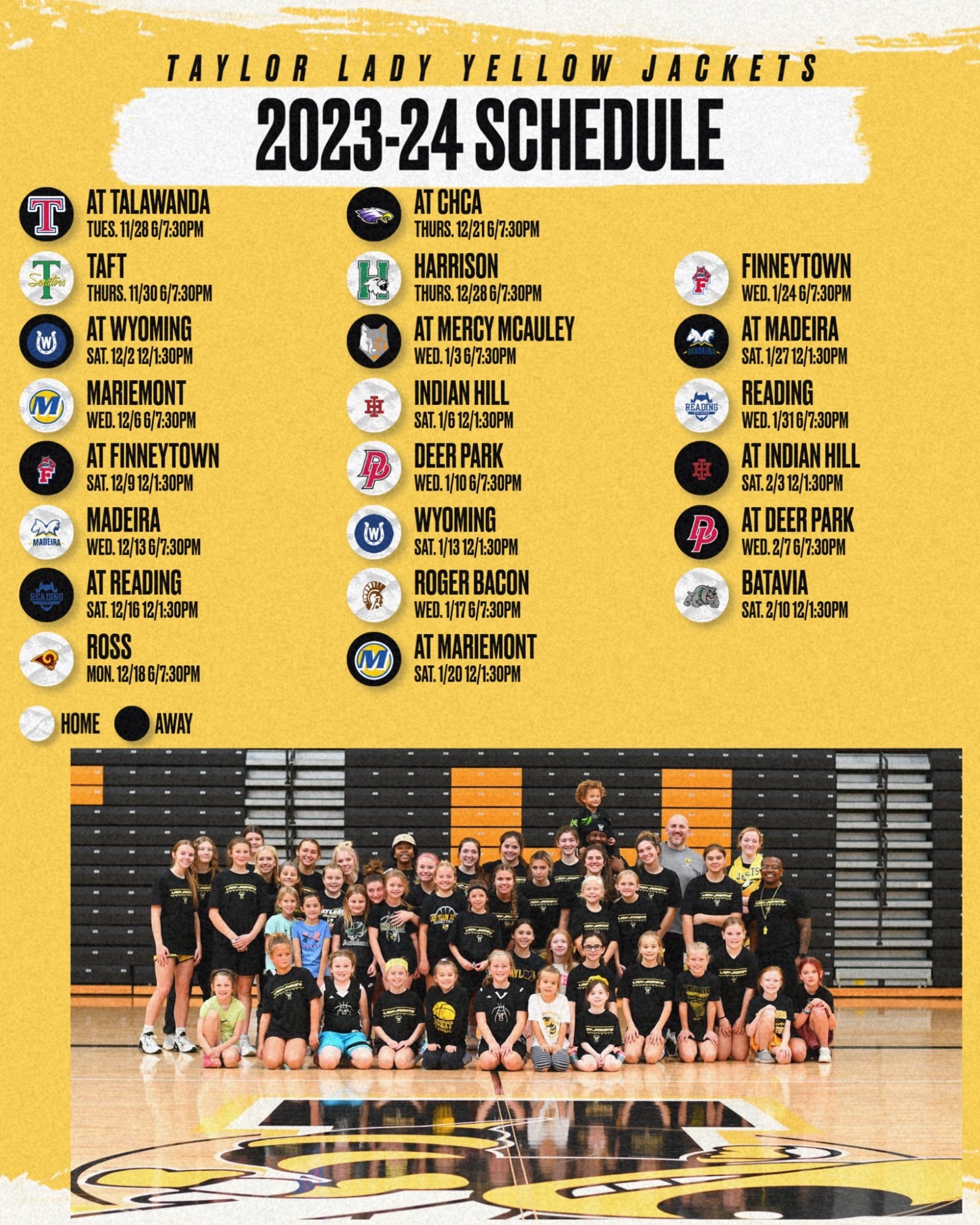 girls-basketball-schedule-announced-taylor-yellowjackets-athletics