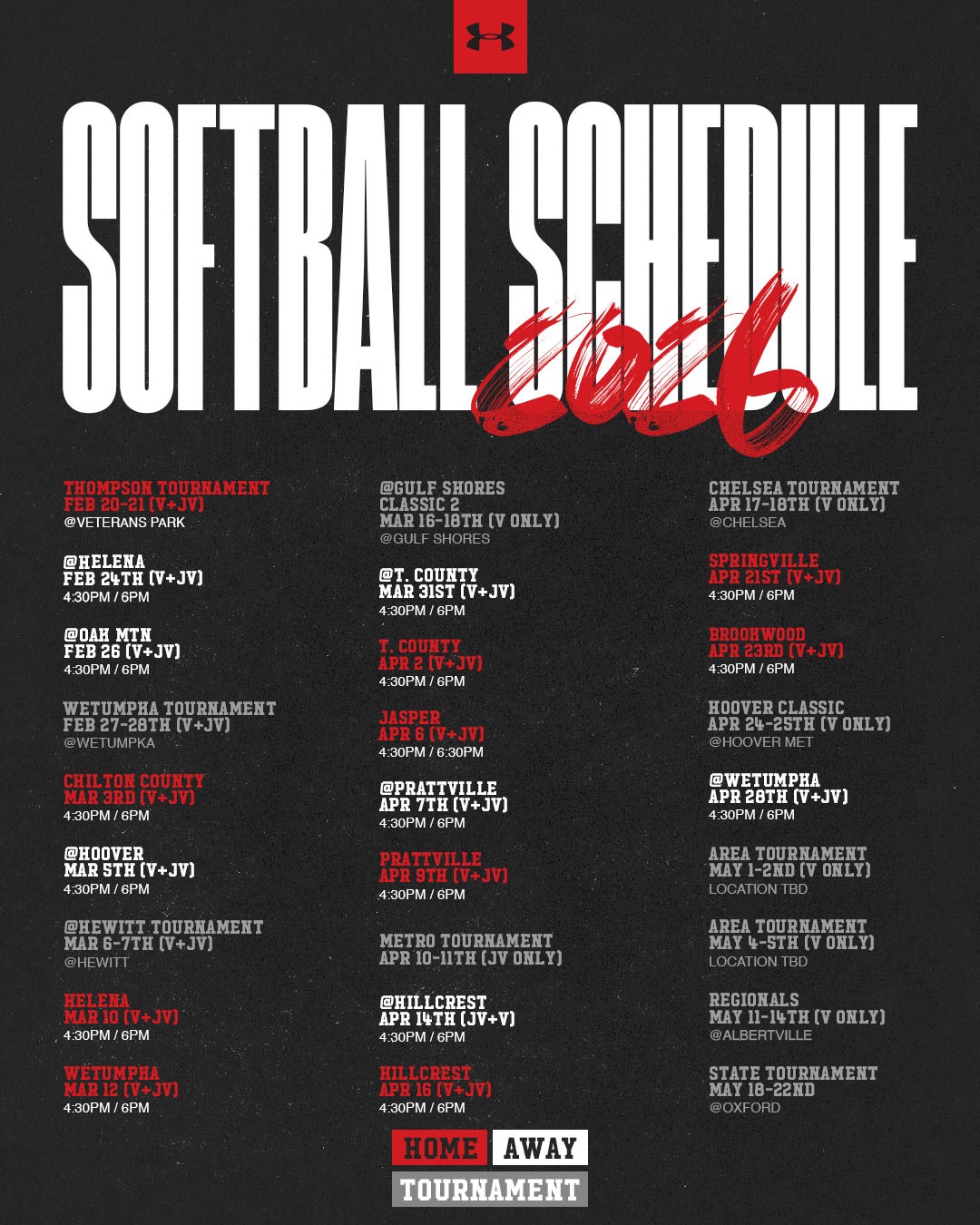 softball schedule