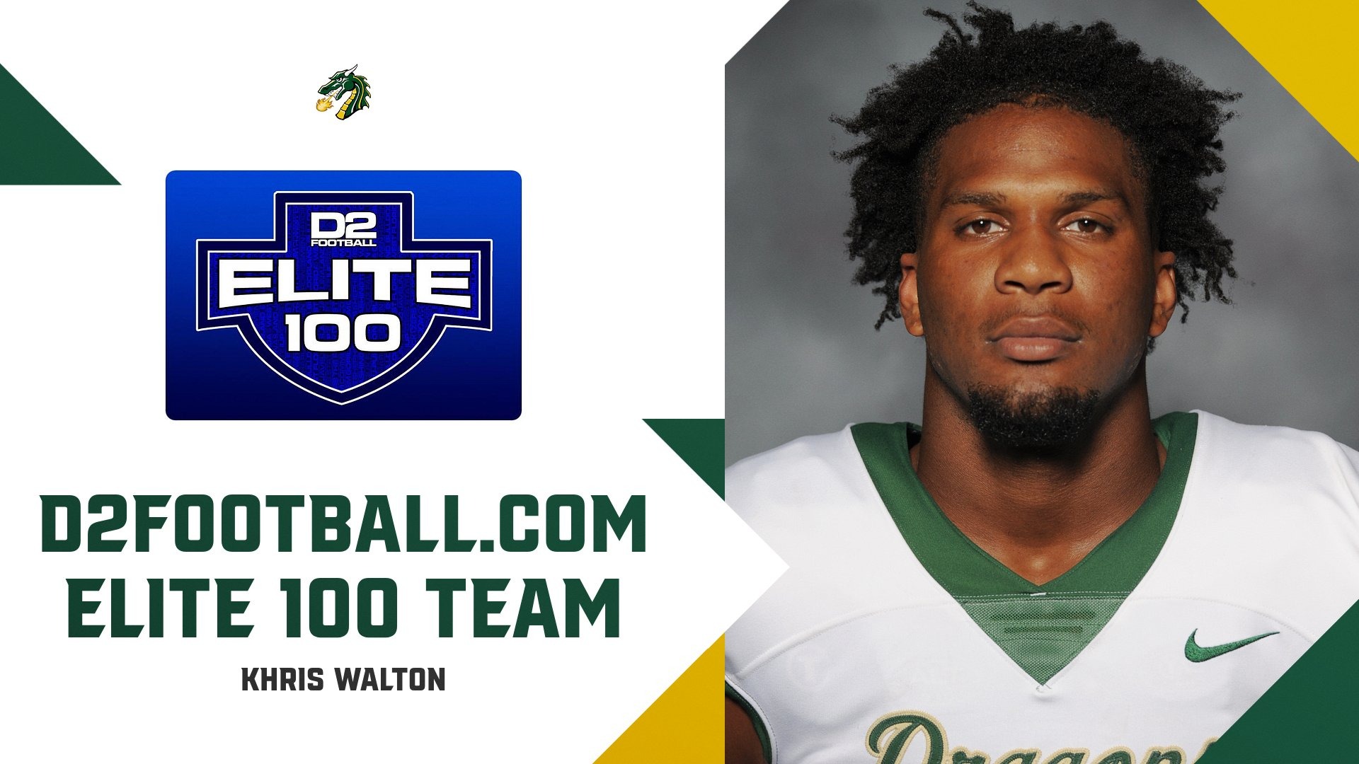 Khris Walton has been named to the D2Football.com Elite 100 team.