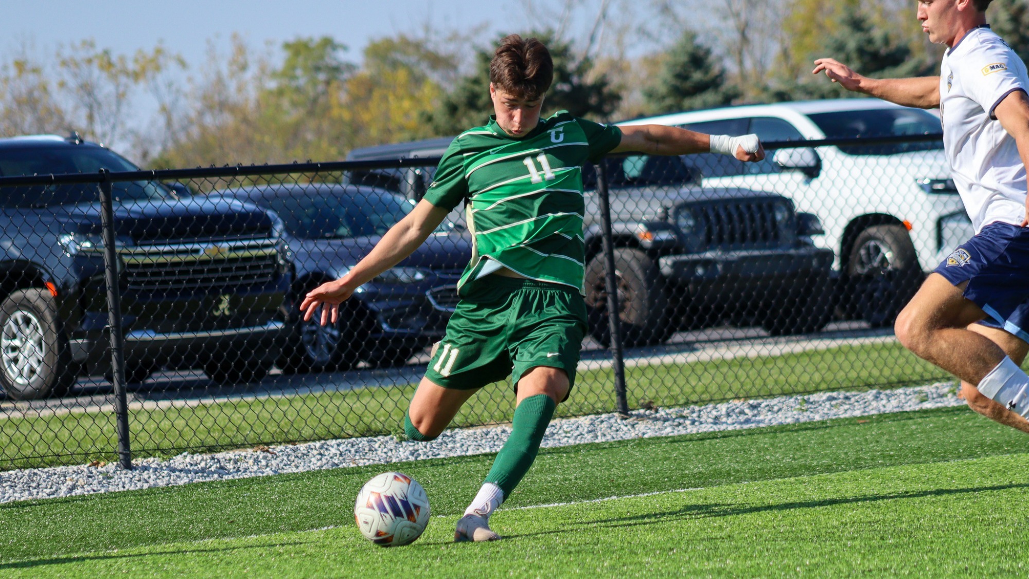 Sam Brittain Recording a Shot on Goal