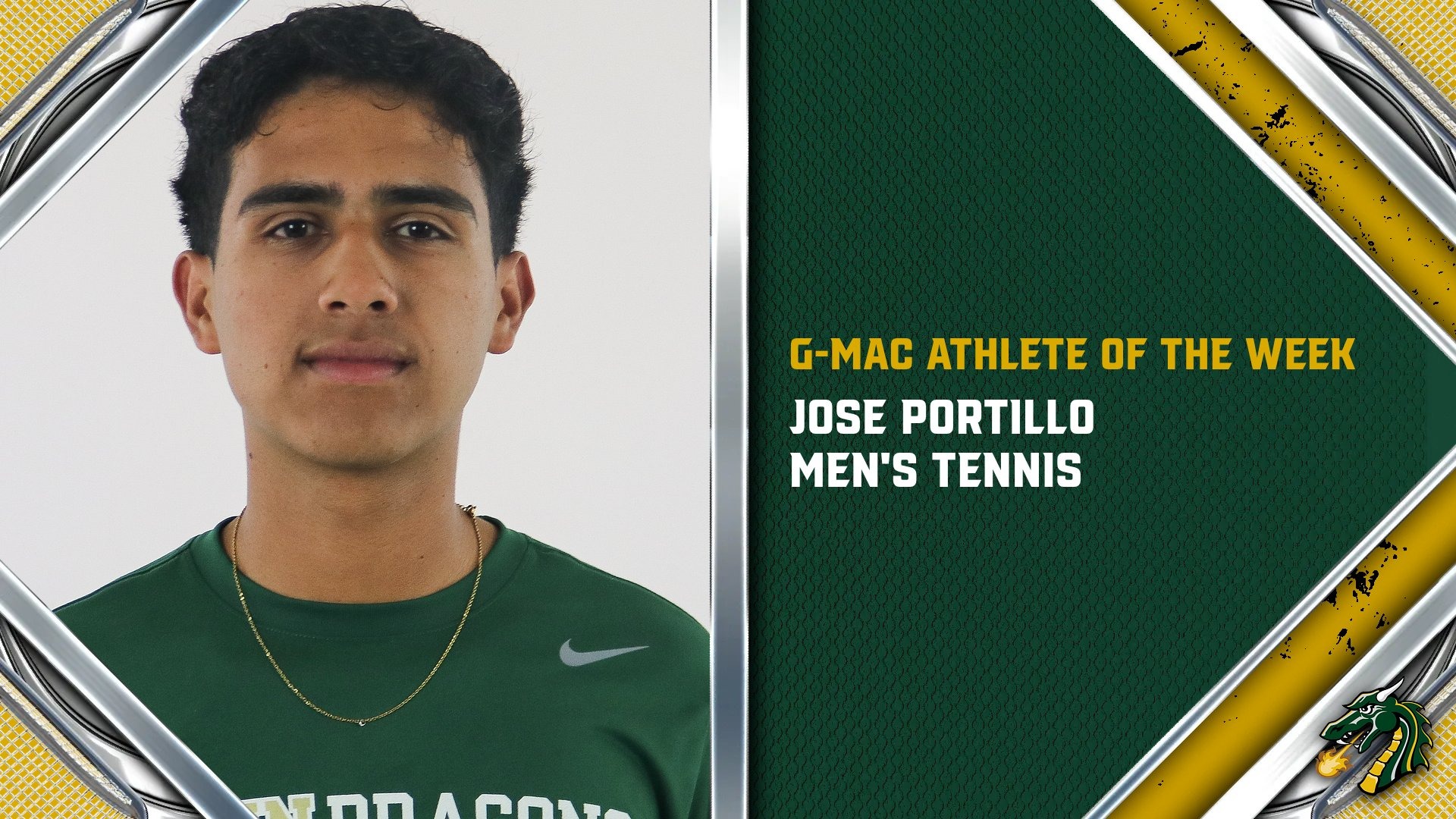 Jose Portillo has been named G-MAC Men's Tennis Athlete of the Week.