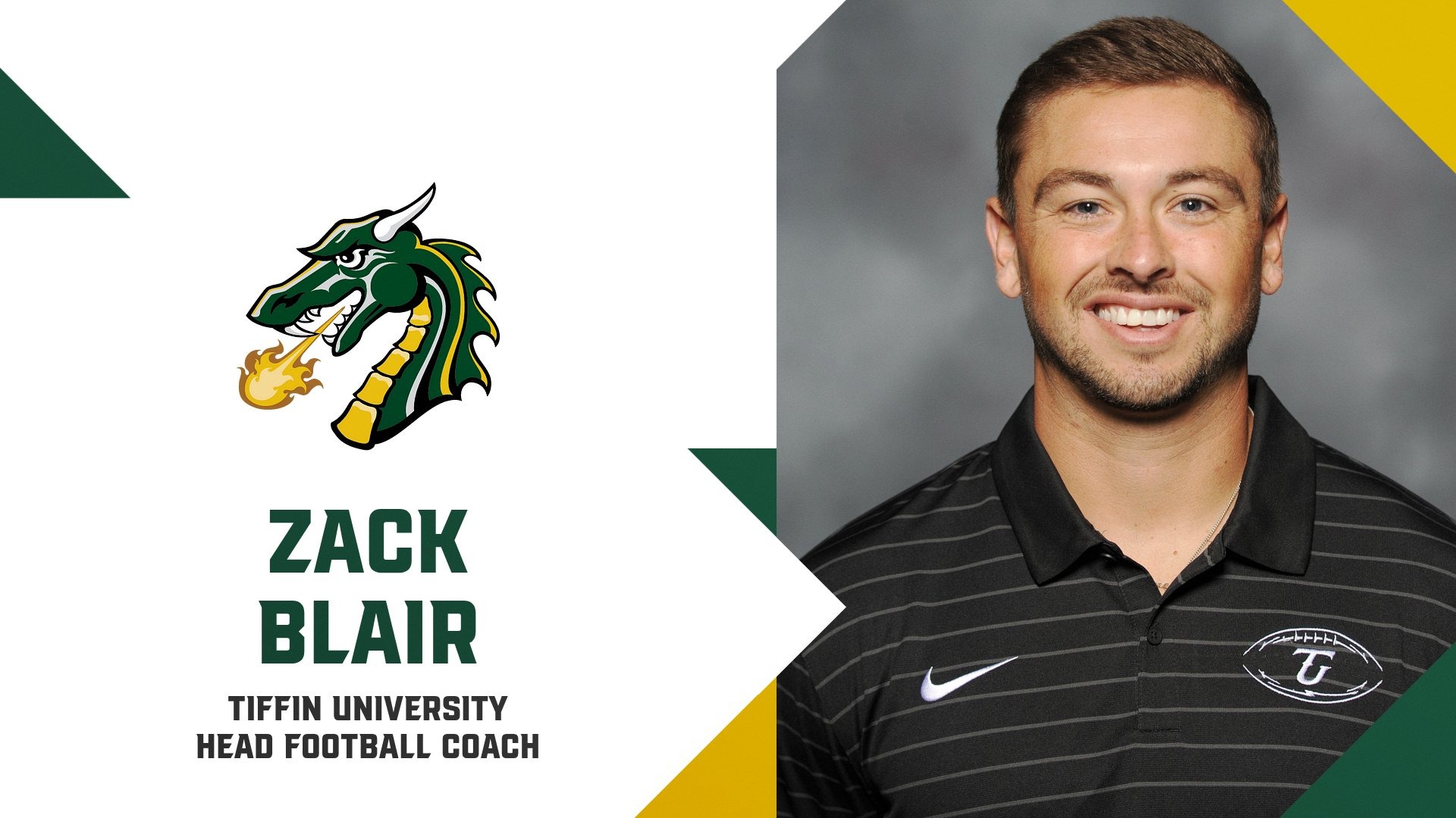 Zack Blair has been named Head Football Coach.