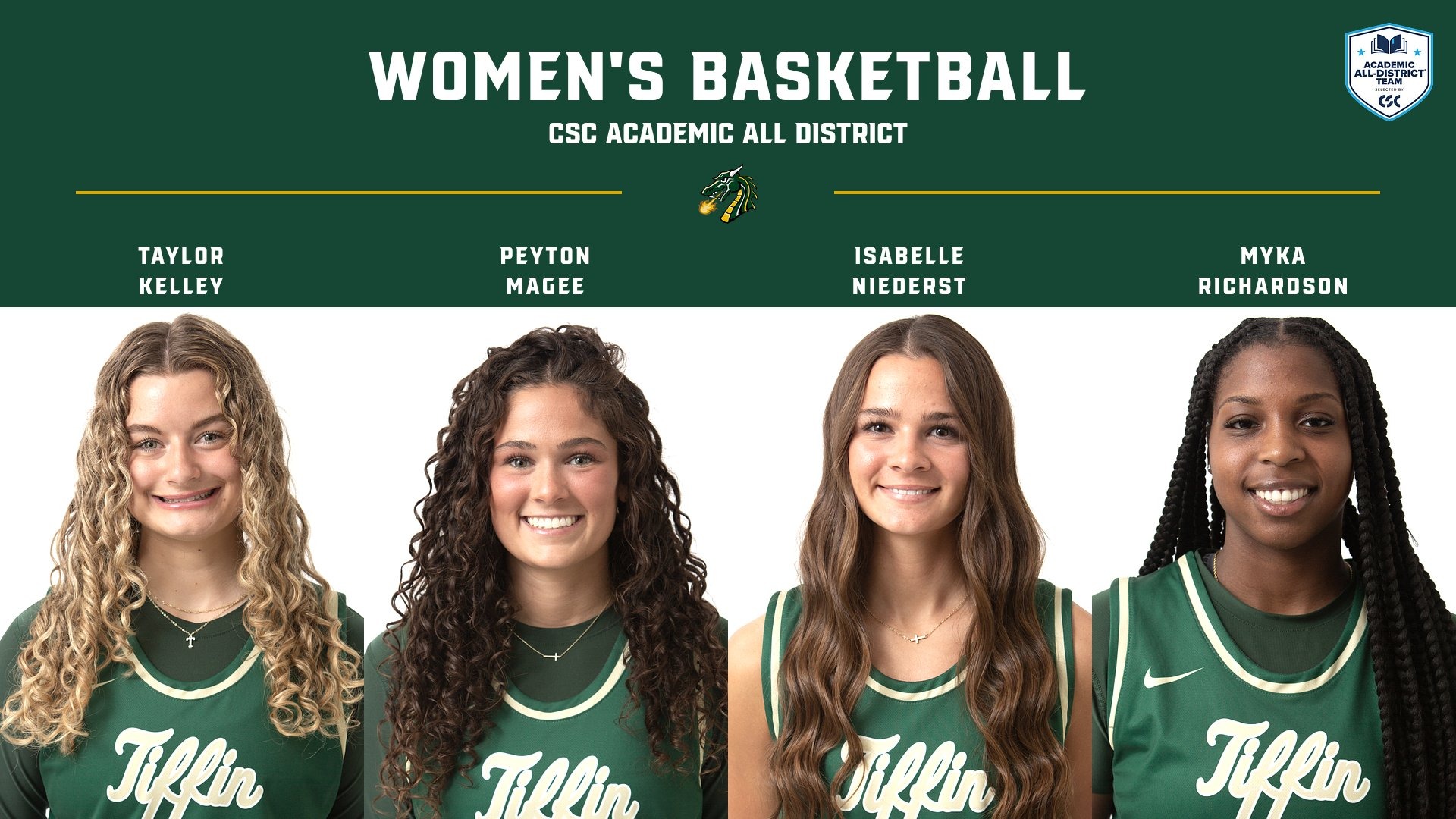 Four women's basketball players have been named CSC Academic All District.