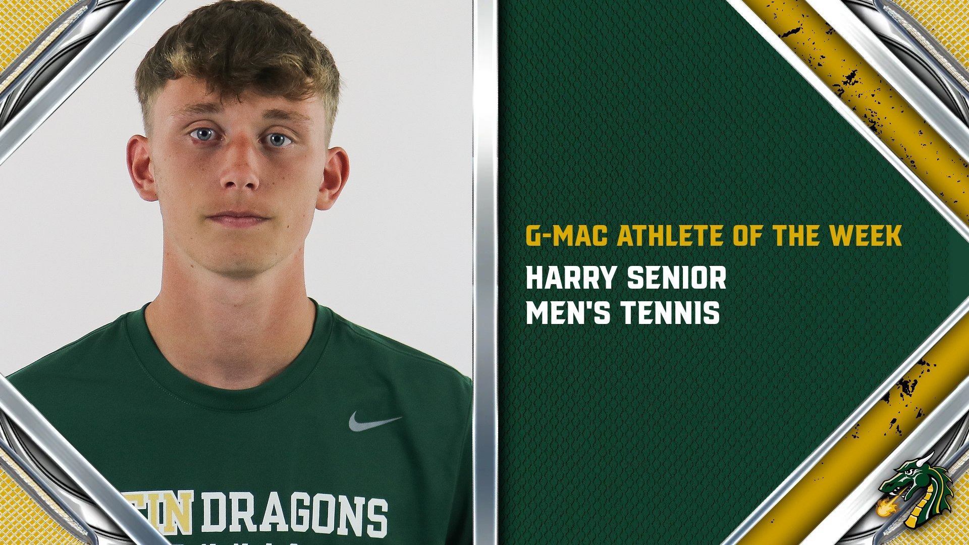 Harry Senior has been named G-MAC Men's Tennis Athlete of the Week.