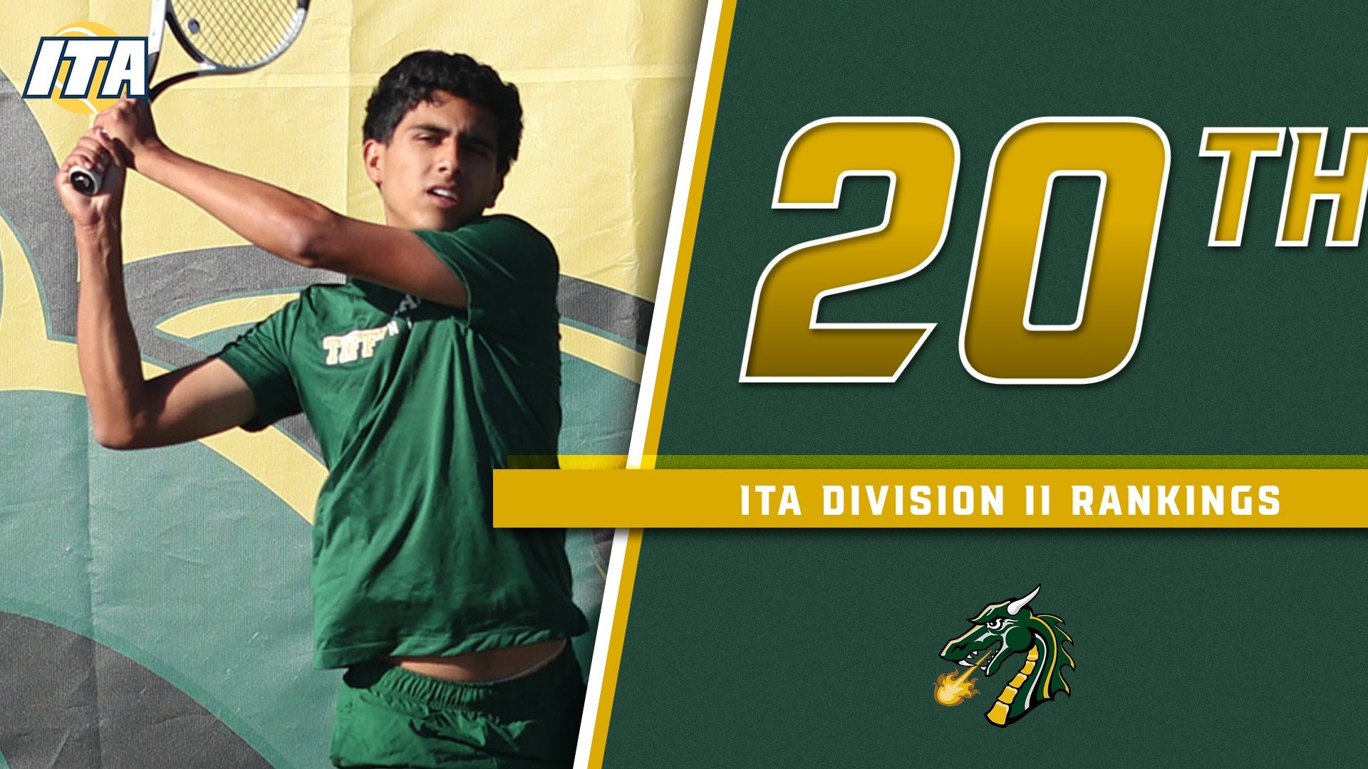 Tiffin's men's tennis team is ranked 20th.