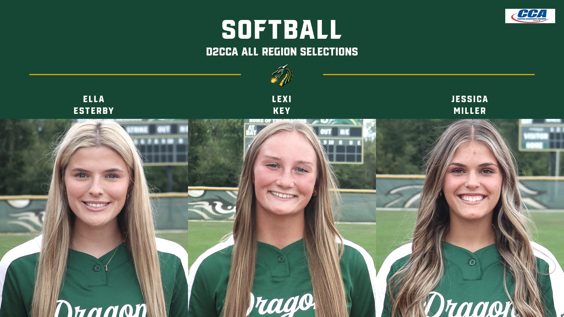 Three softball players were named D2CCA All Midwest Region.