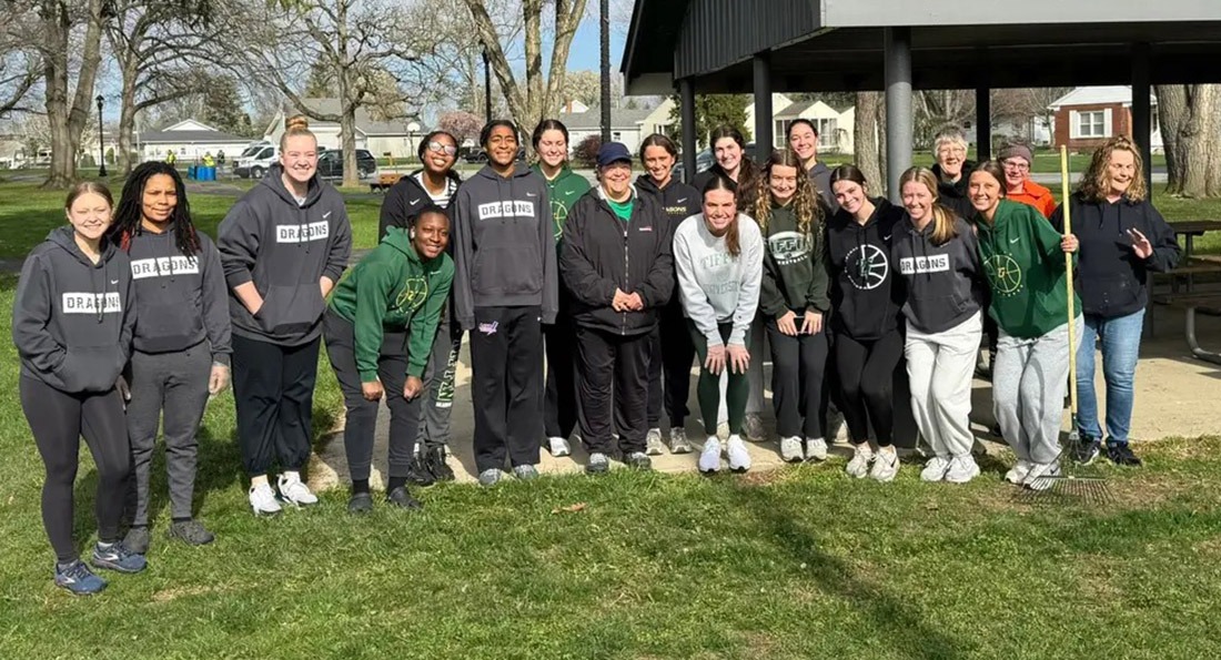 Tiffin athletics helped with community service.