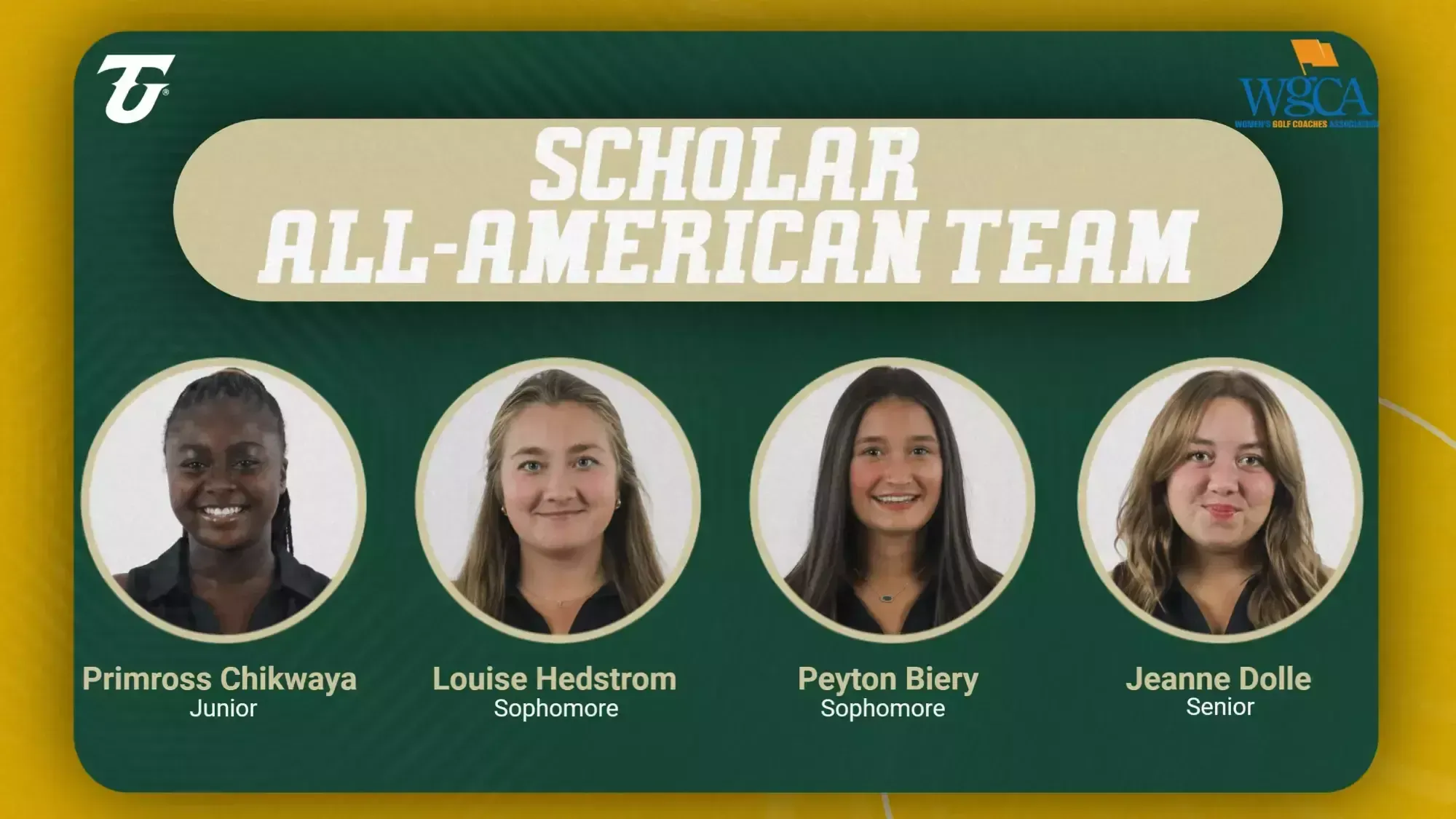 Four Women's Golfers named WGCA All-American Scholars