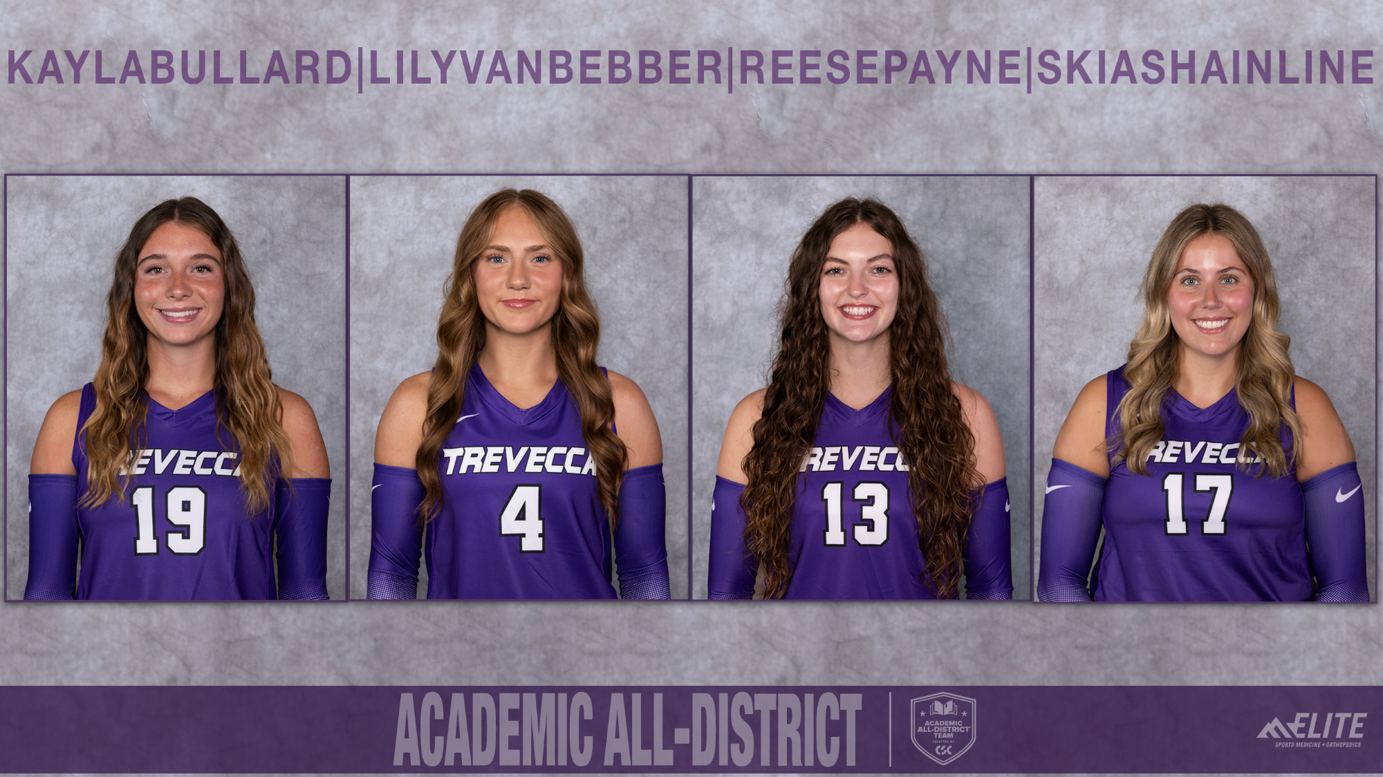 Kayla Bullard, Lily Vanbebber, Reese Payne, Skias Hainline CSC Academic All-District