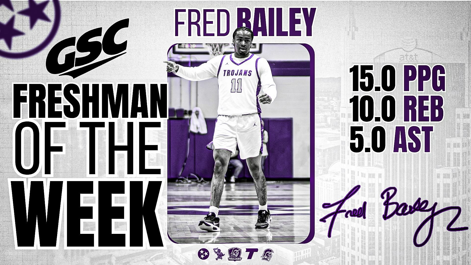 Fred Bailey Freshman of the Week Fifth