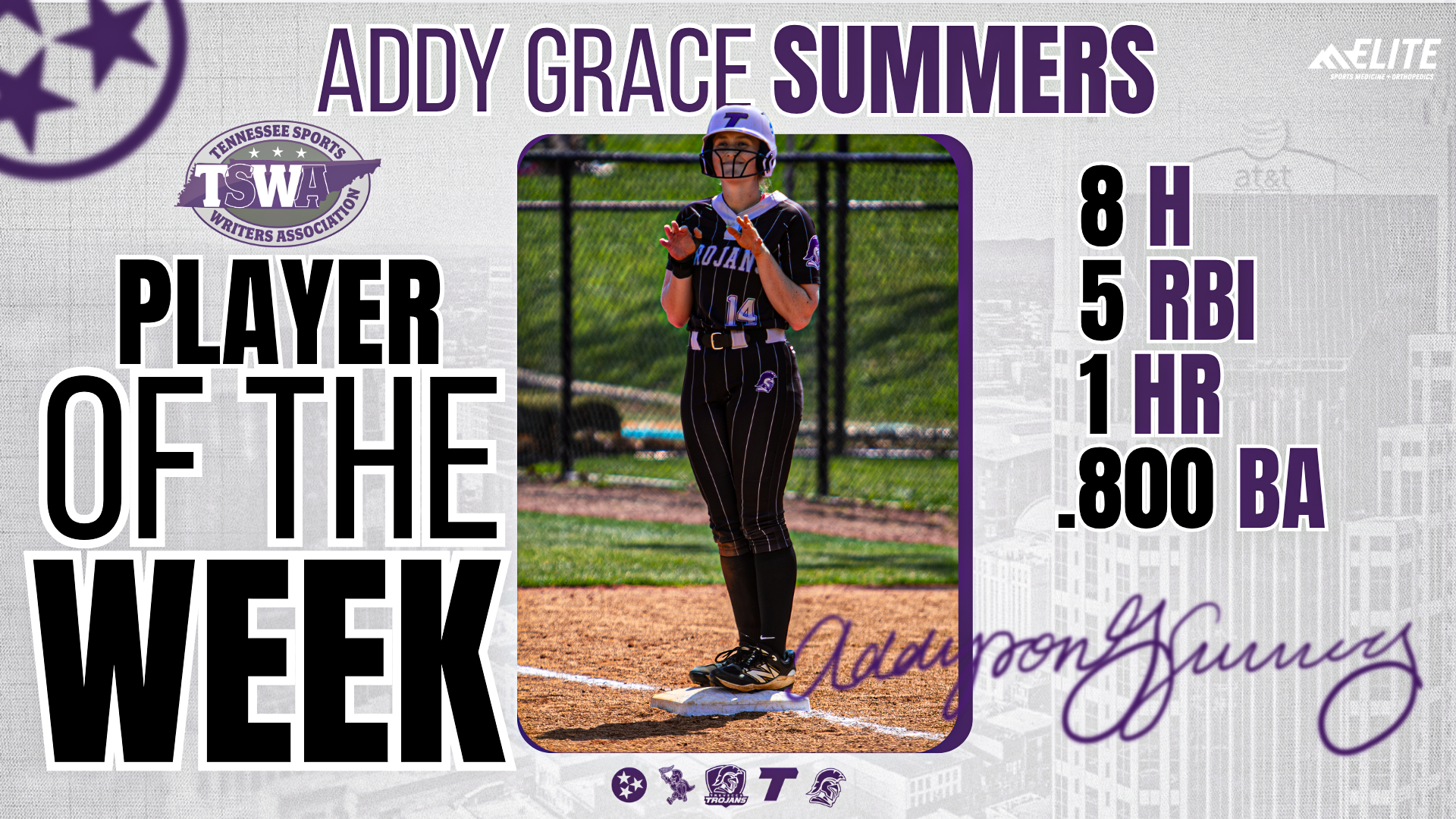Addy Grace Summer TSWA Player of the Week
