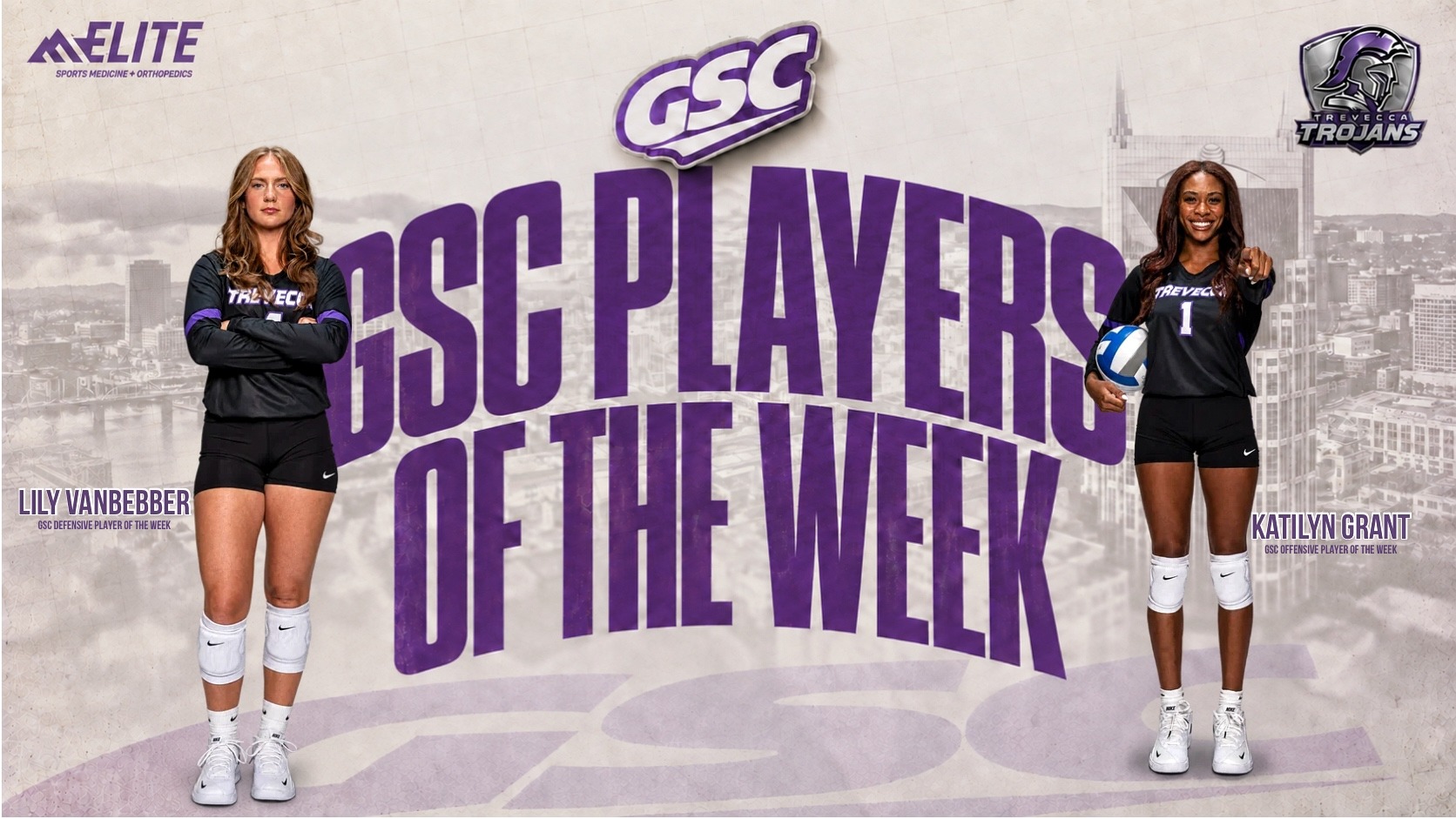 Volleyball Katilyn Grant Lily Vanbebber Gulf South Player of the Week