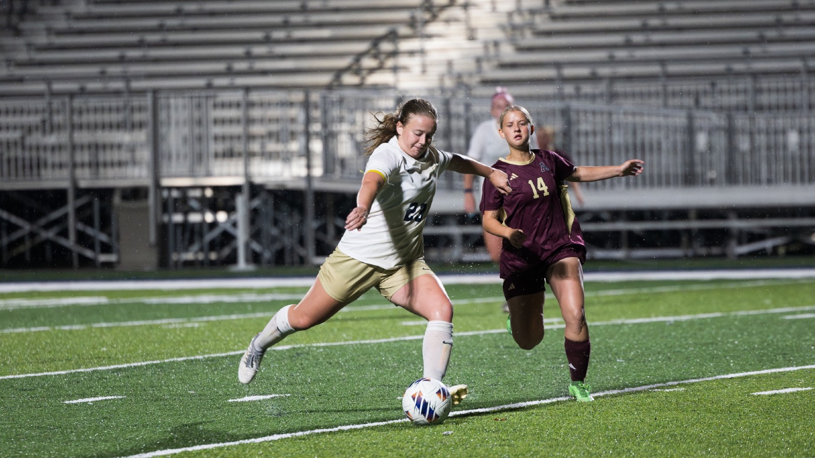 Julia Benham takes a shot at the goal