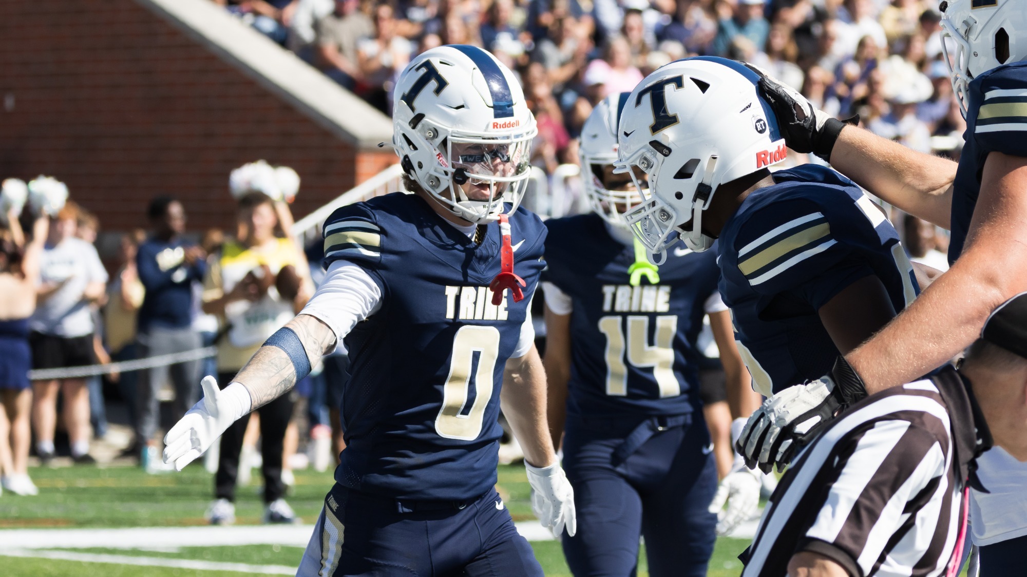 Pillow celebrates a touchdown