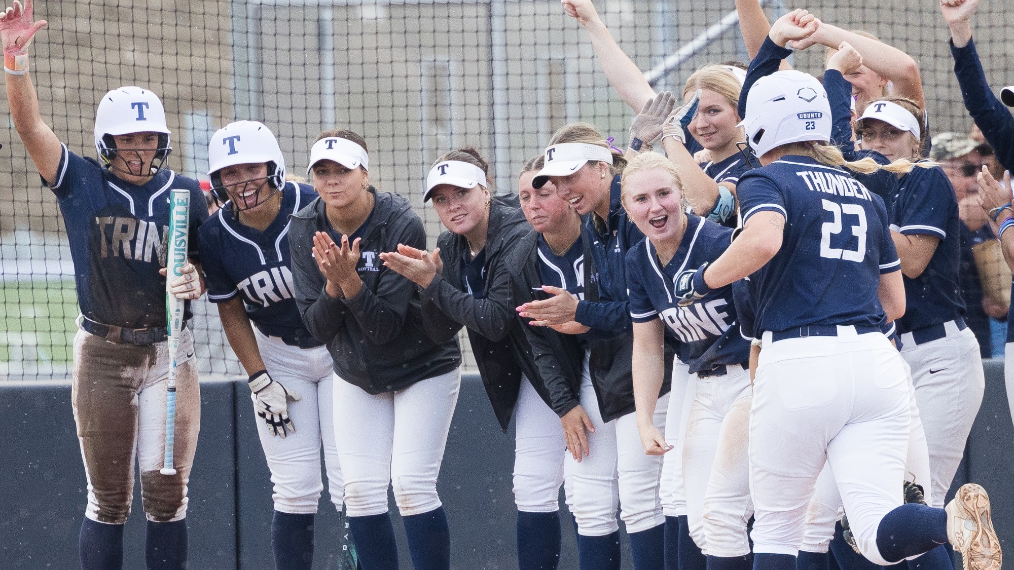 Debbie Hill finishes her home run trot