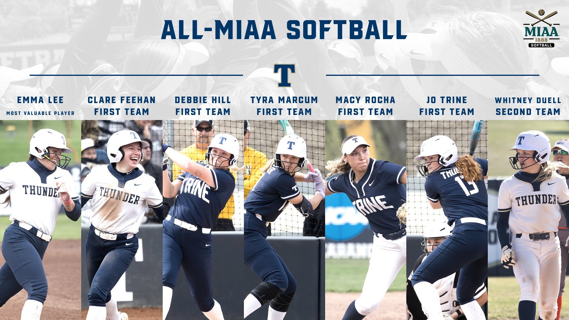 Seven Trine Softball players selected for All-MIAA
