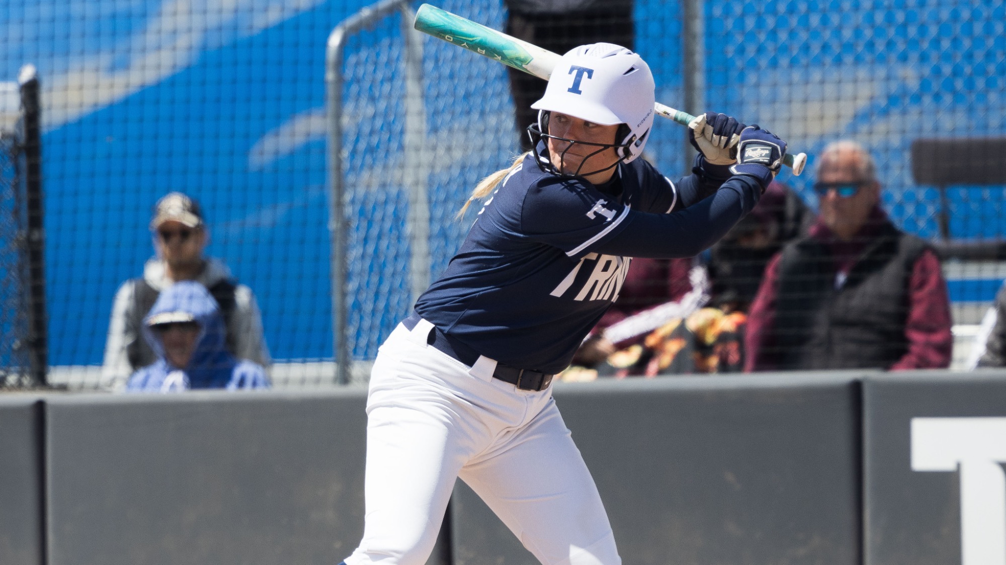 Debbie Hill takes an at-bat against Calvin