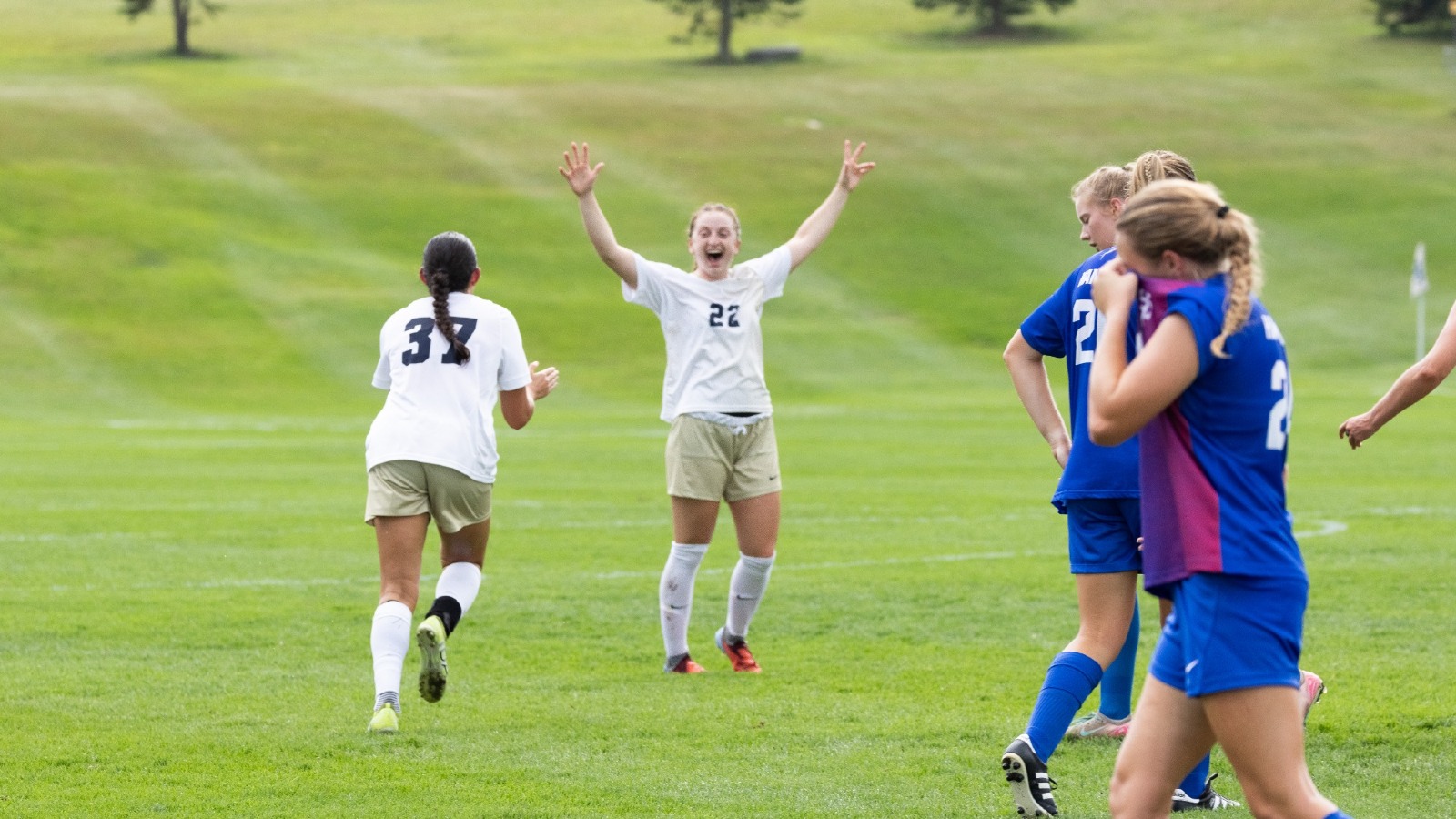 Regan Vokal celebrates her first career goal