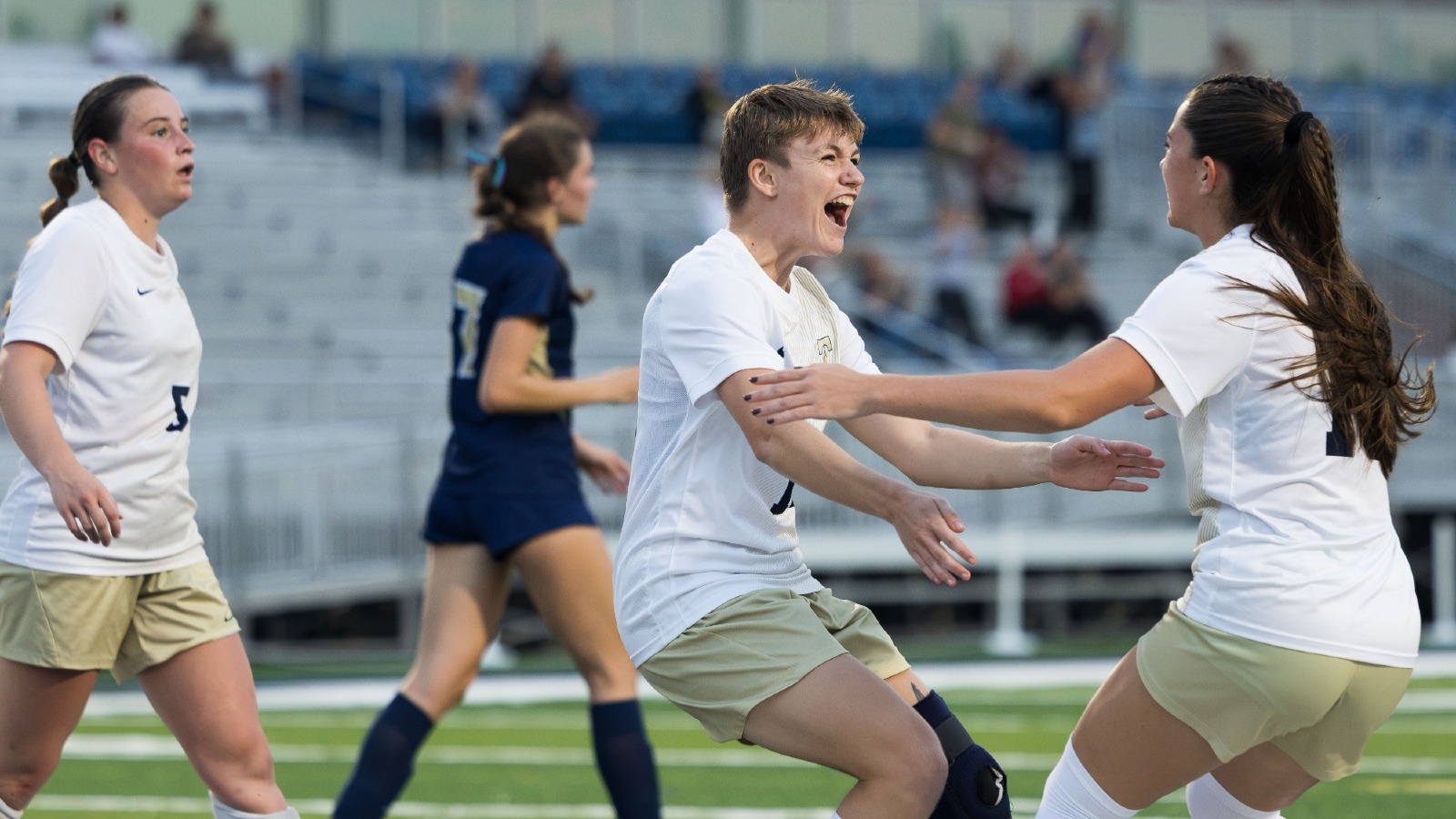 Erin Scully celebrates a goal against John Carroll