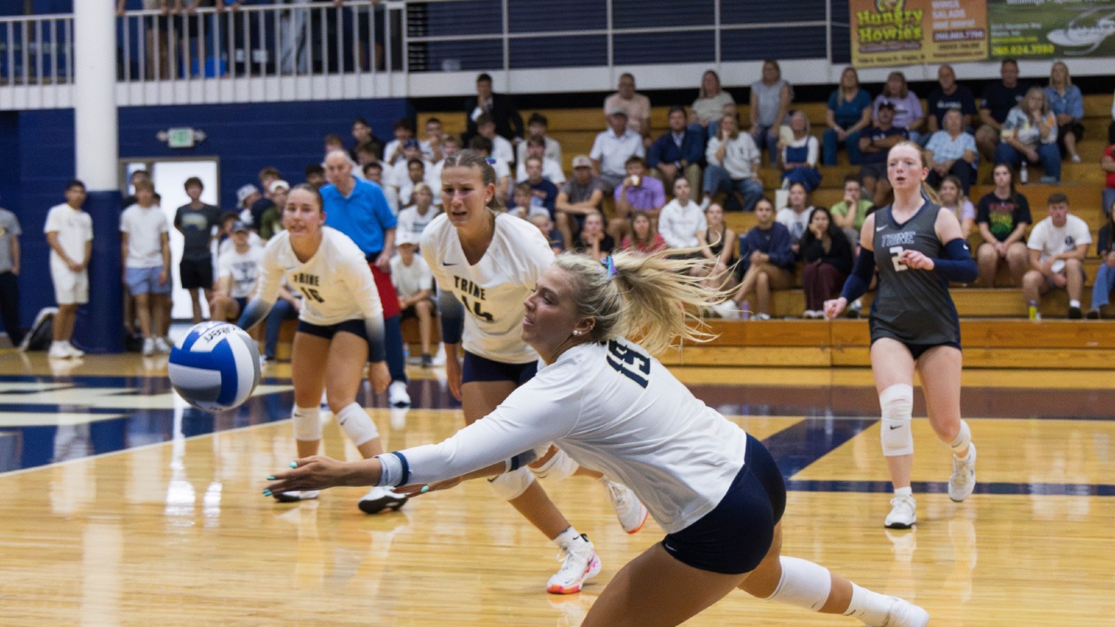 Reese Steenwyk dives for the ball