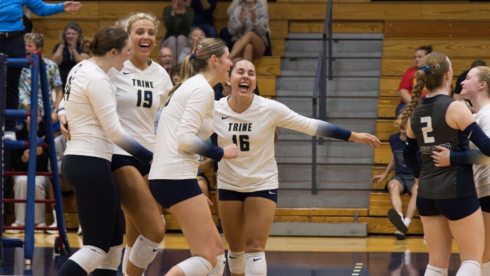 Volleyball celebrates a point