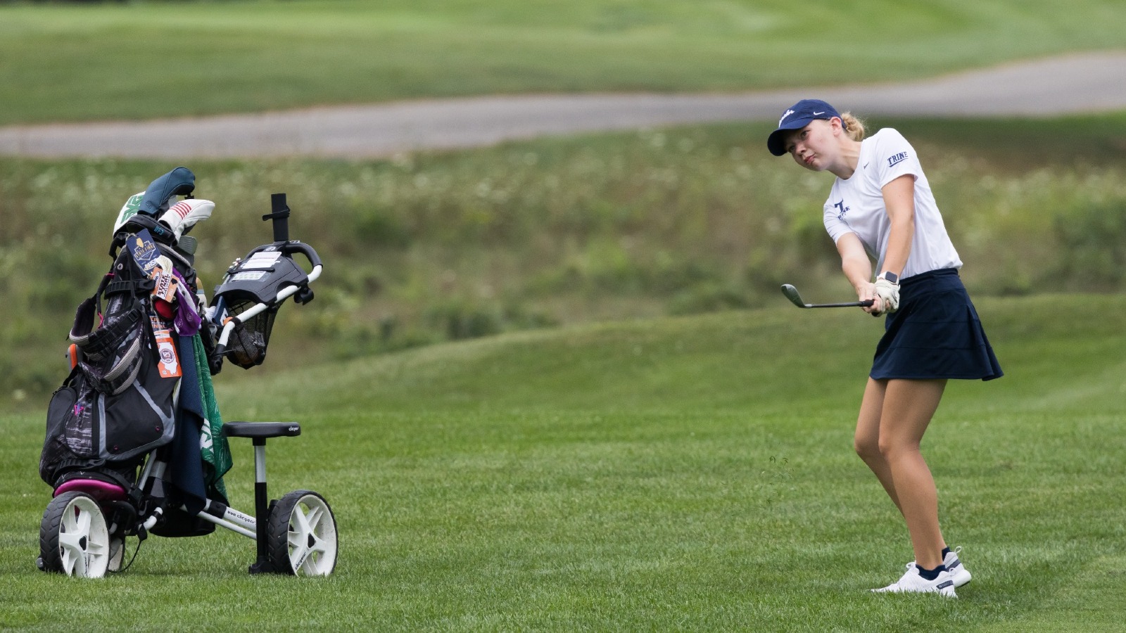 Paige Fischer hits a fairway shot