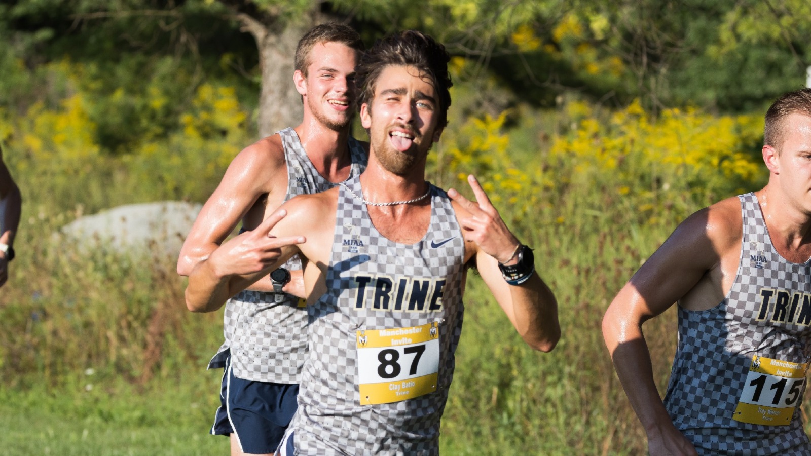 Clay Batio and Nick Spielman pose for the camera during their race