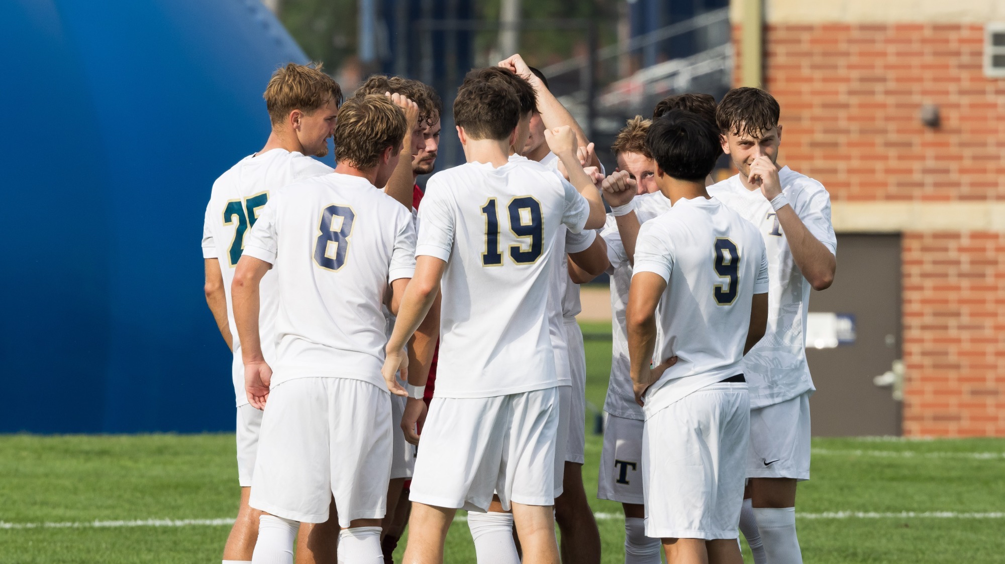 Men's Soccer Huddles Up