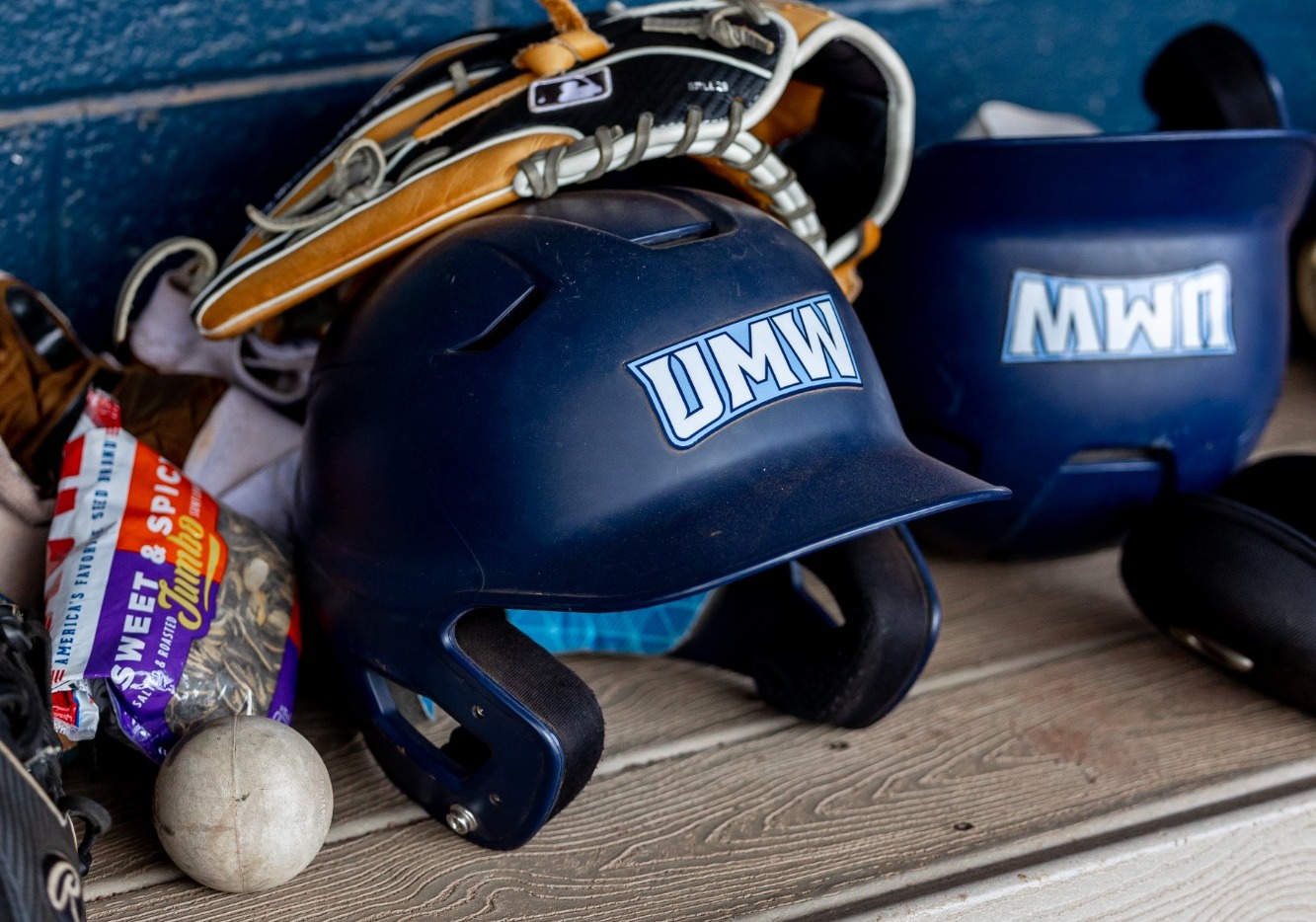 Baseball helment and sunflower seeds