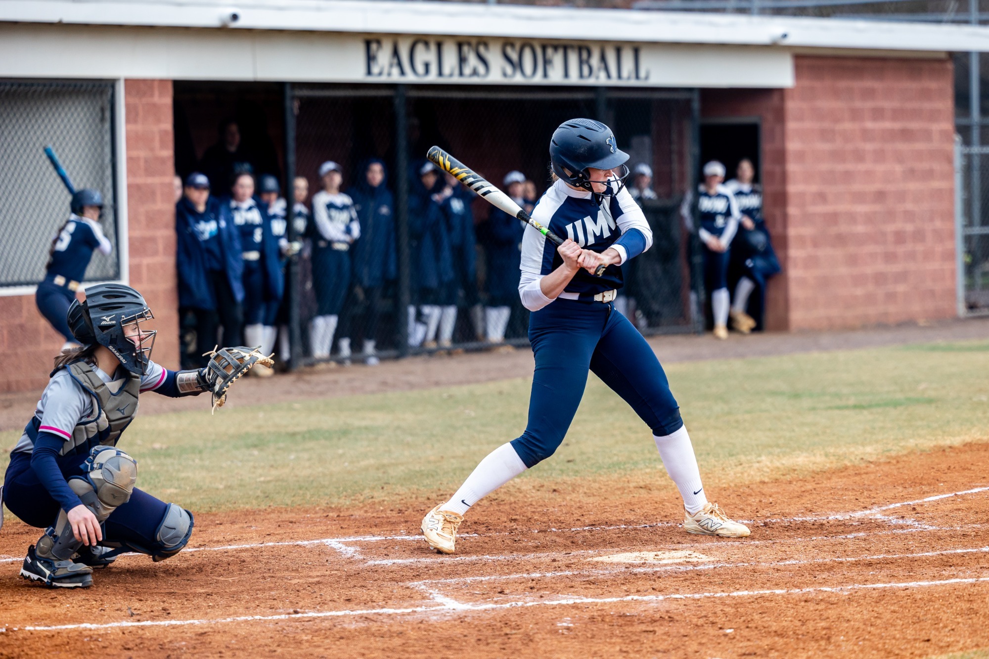 Emily Angel swings at a pitch