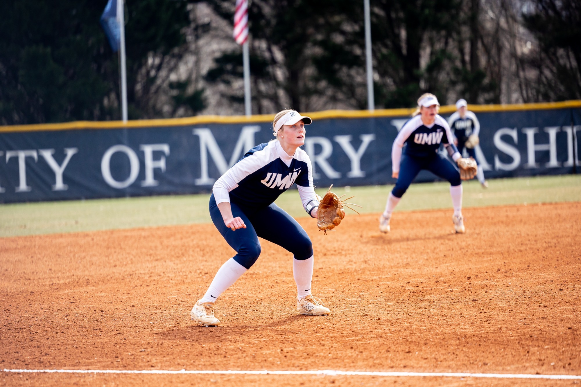 UMW's Emily Angel awaits a ground ball