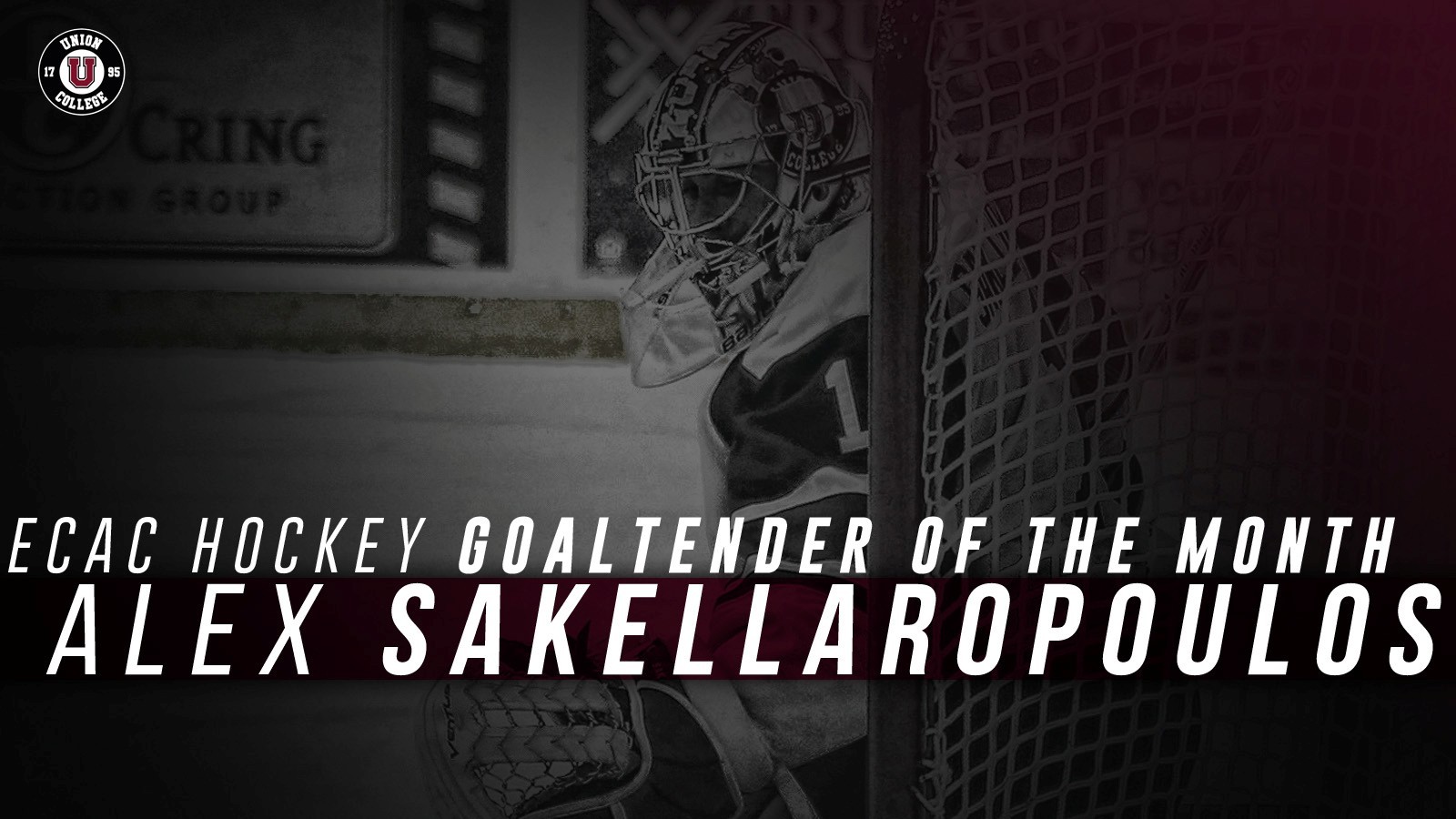 Sakellaropoulos named ECAC Hockey Goalie of the Month Union College