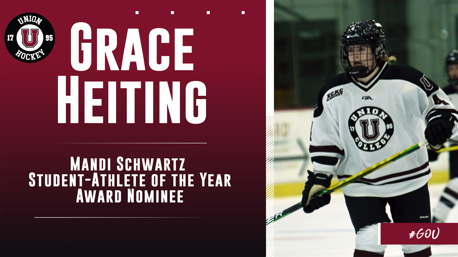 Heiting Nominated for ECAC StudentAthlete of the Year Award Union