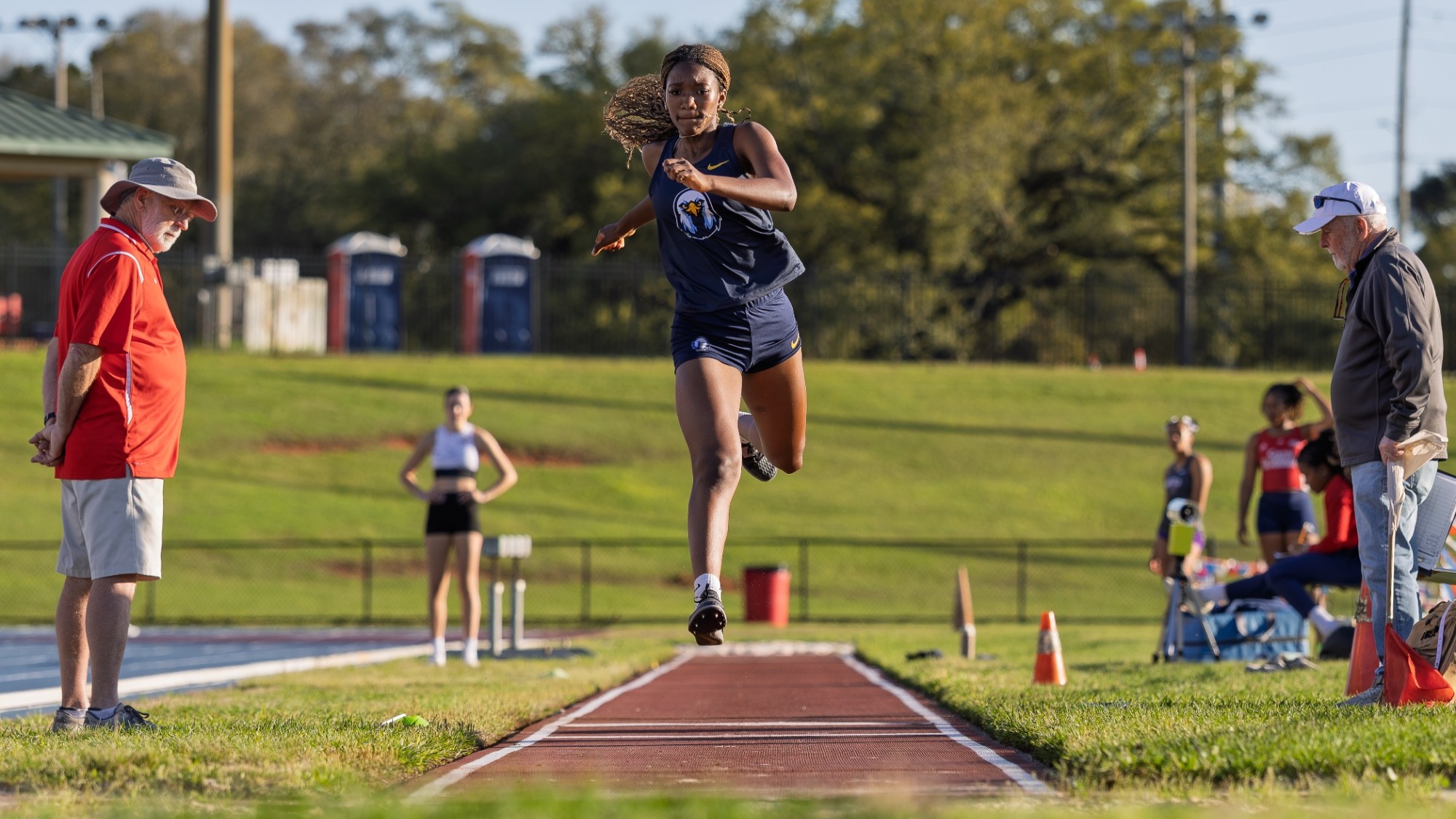 Michaelle Sewika competing in the jumps
