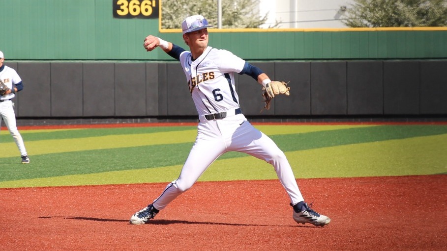 Kade Wall throwing a baseball