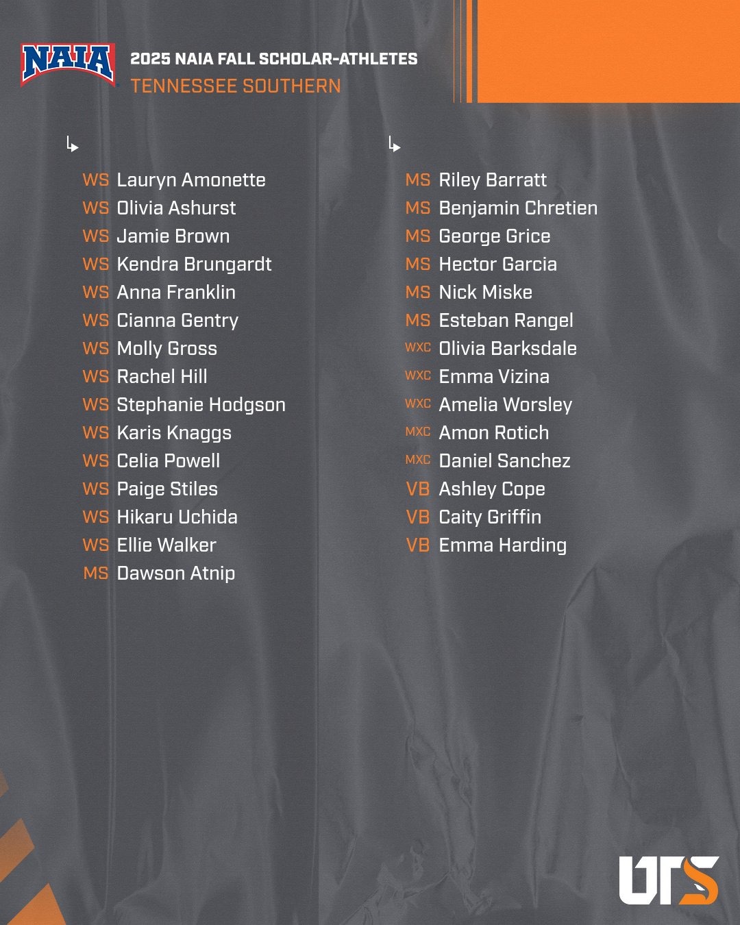 2025 NAIA Fall Scholar-Athletes