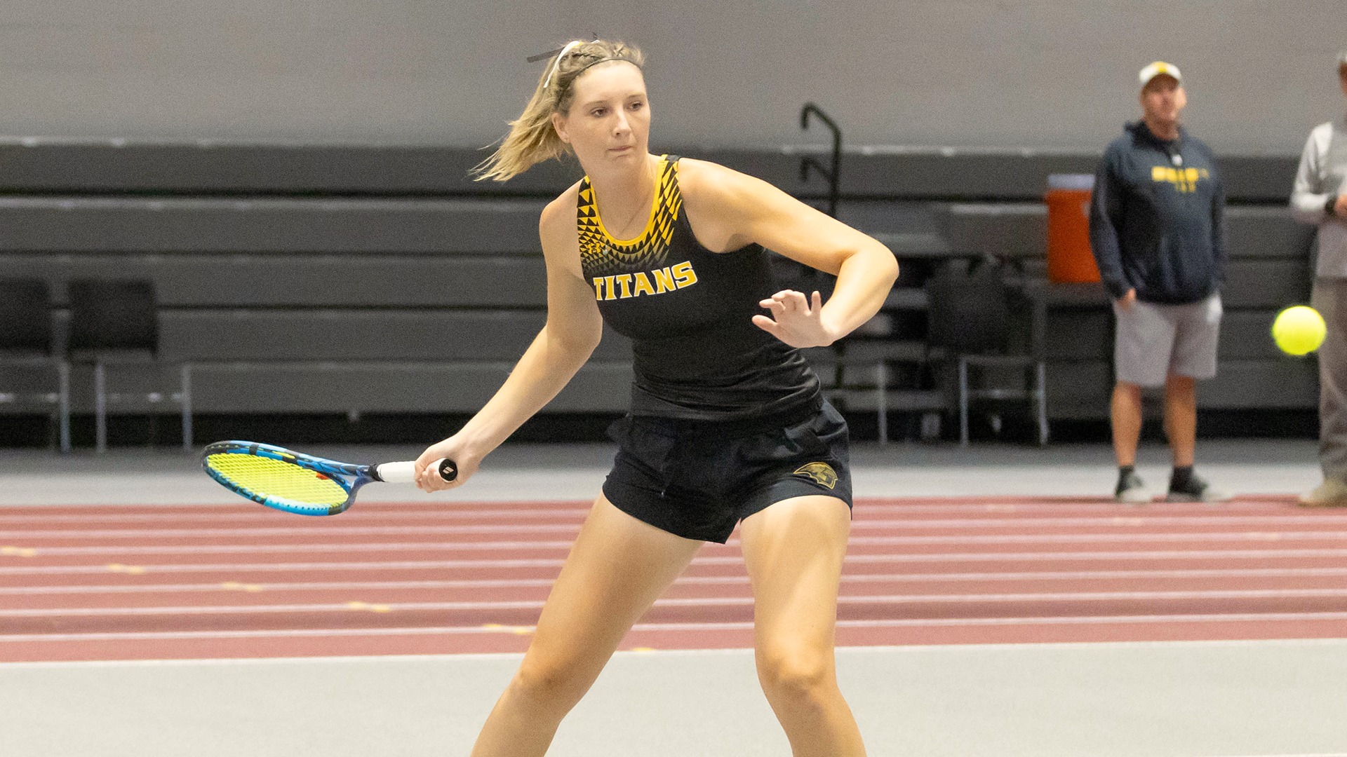 2025 Kayla Gibbs Action Shot, readying to hit the ball at La Crosse