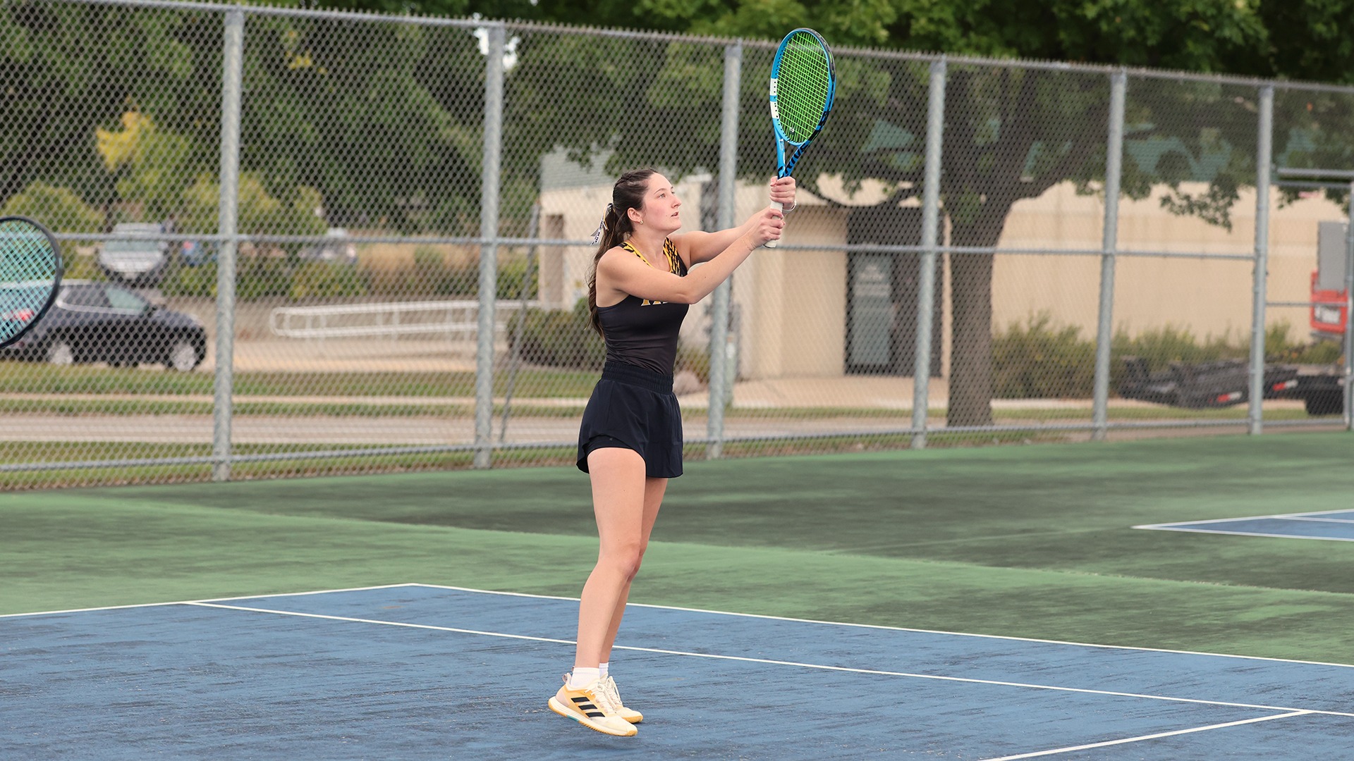 2025 Courtney Carpenter Action Shot, just after hitting the ball against Ripon