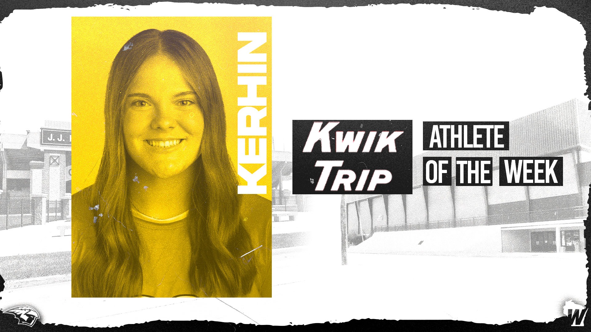 2025 Mallory Kerhin WIAC Athlete of the Week Graphic